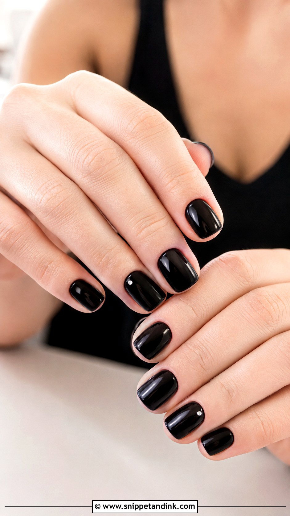 Short Black Bridesmaid Nails - Snippet and Ink - 20 Black Bridesmaid Wedding Nails