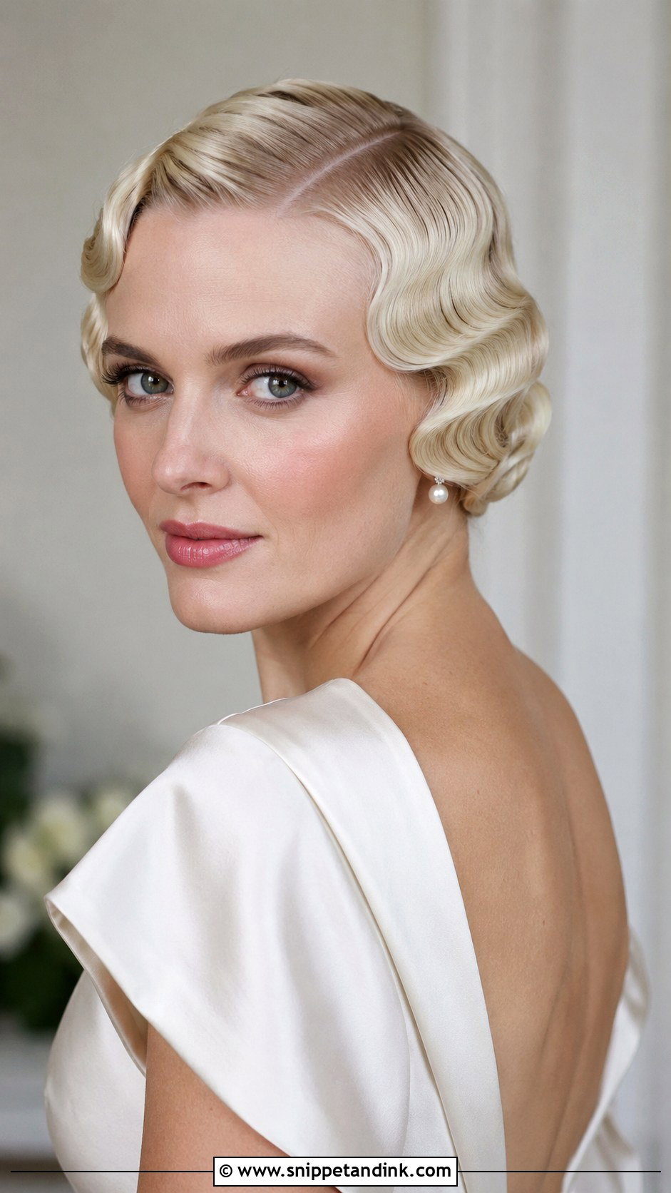 Short Blonde Bridal Finger Waves - Snippet and Ink - 15 Short Blonde Bridal Hair Ideas