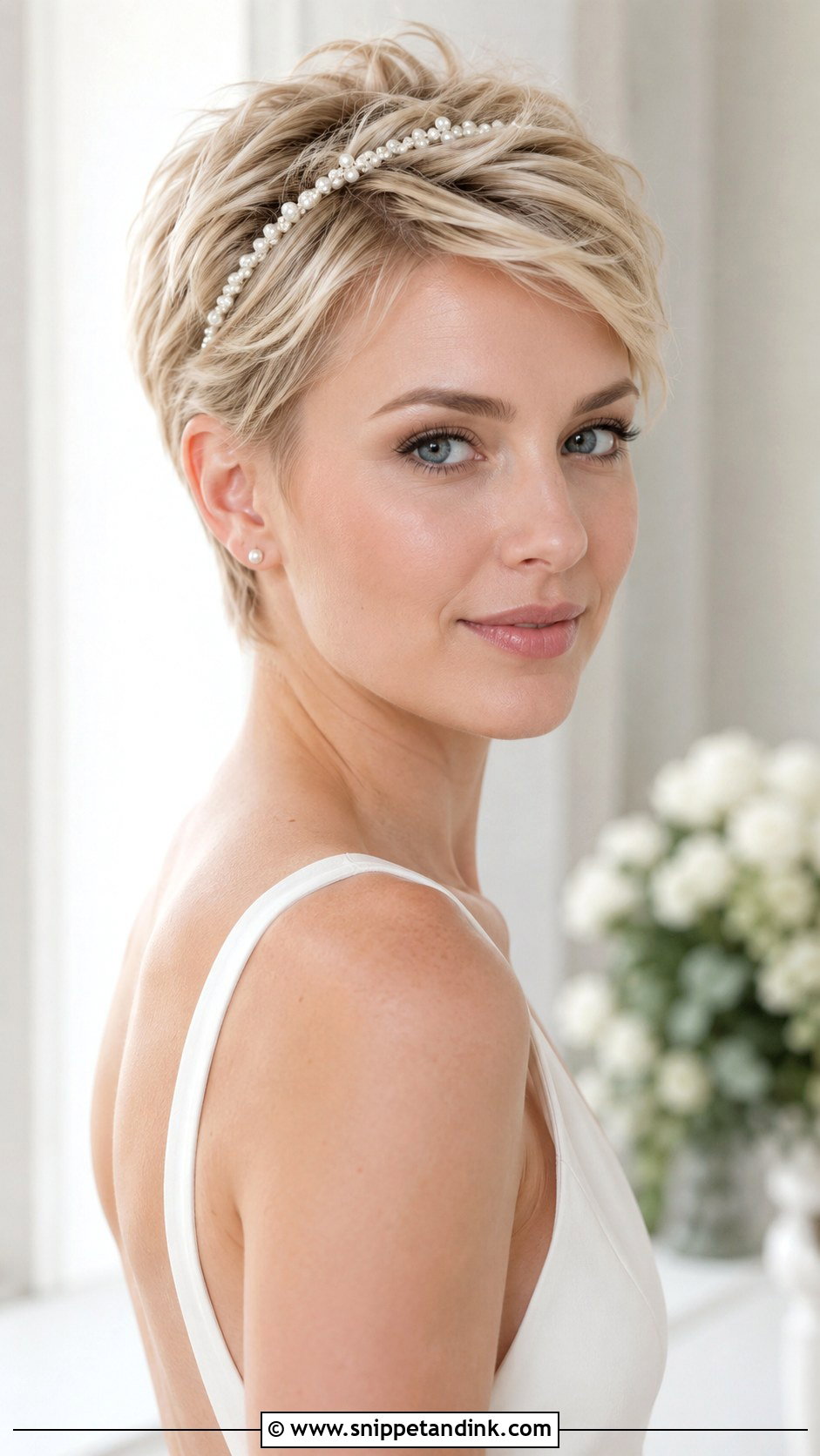 Short Blonde Bridal Pixie Cut - Snippet and Ink - 15 Short Blonde Bridal Hair Ideas
