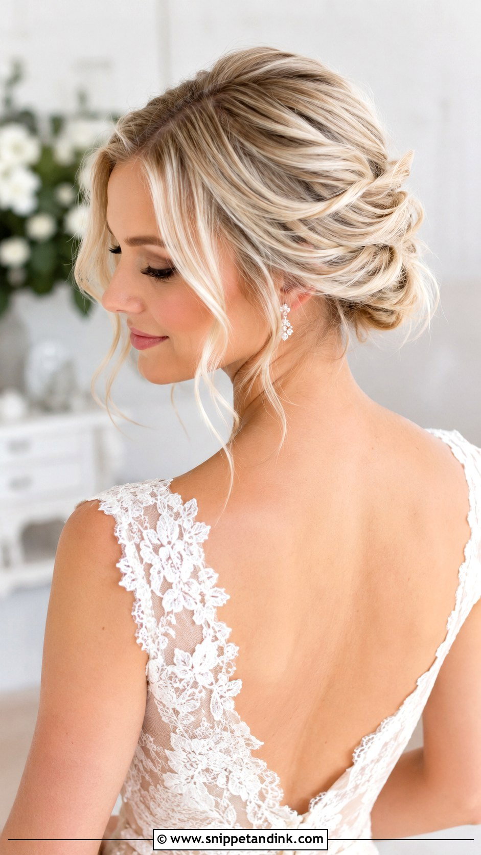 Short Blonde Bridal Updo - Snippet and Ink - 15 Short Blonde Bridal Hair Ideas