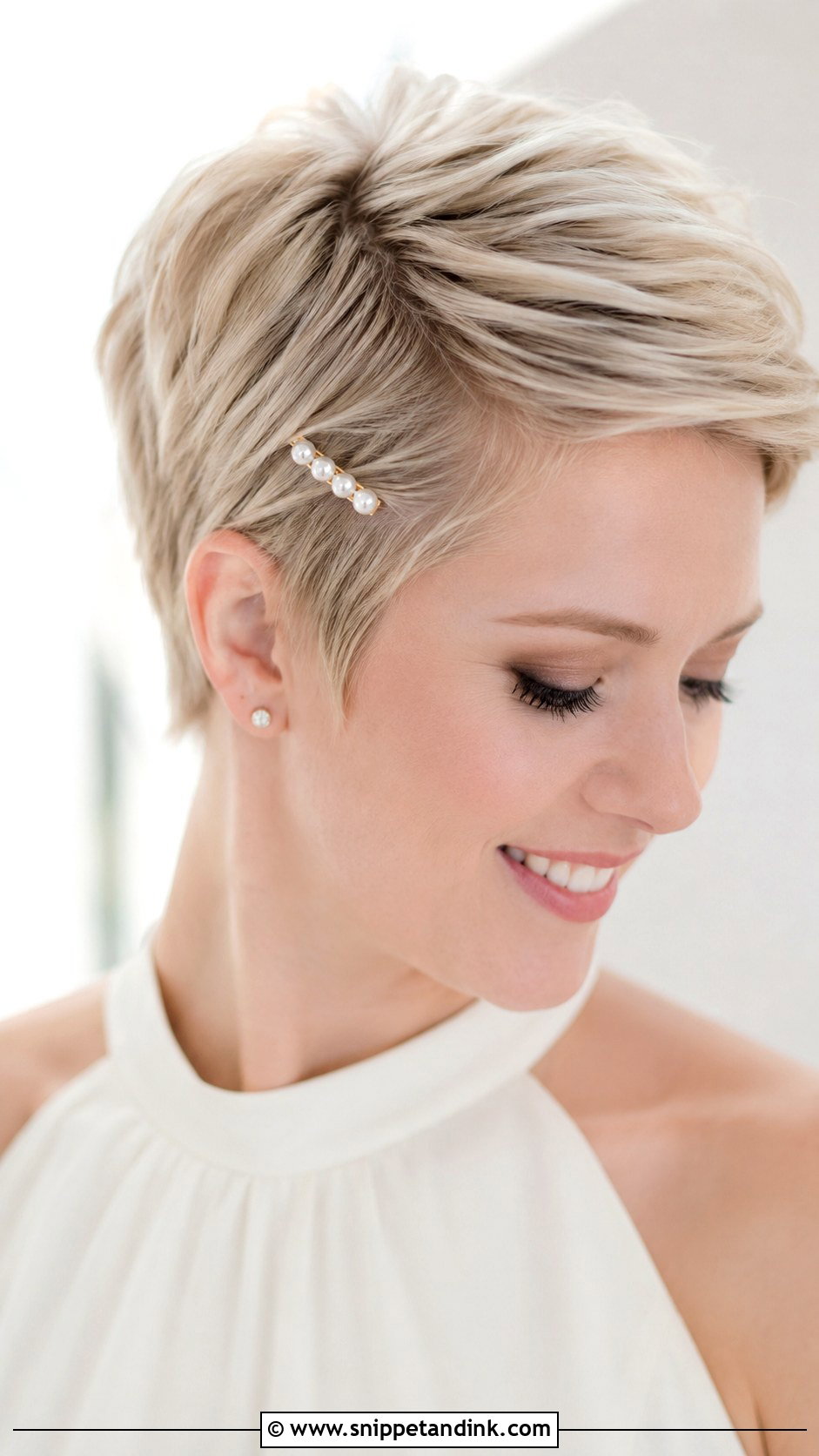 Short Blonde Pixie Wedding Hair - Snippet and Ink - 15 Short Blonde Wedding Hairstyles