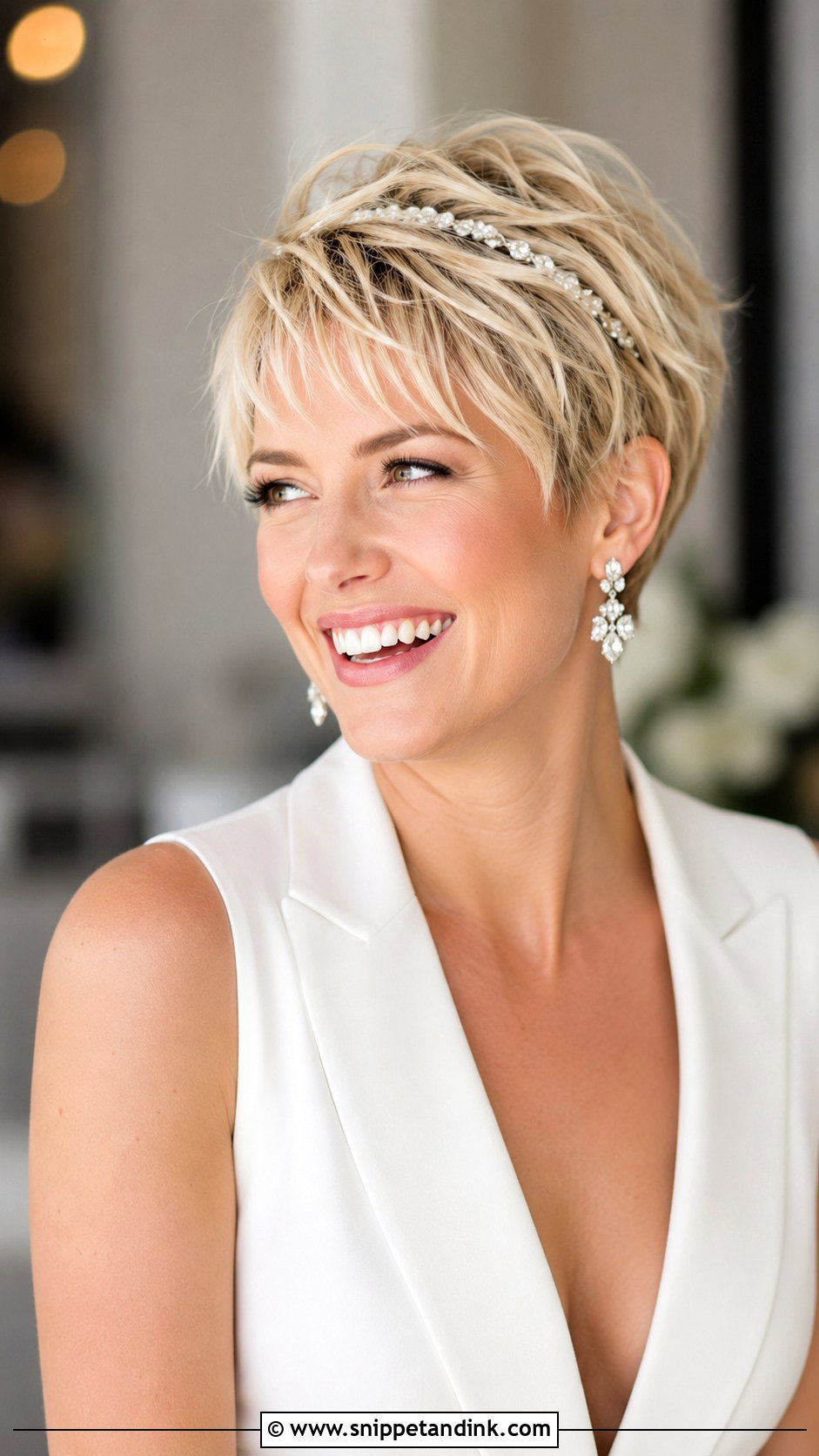 Short Blonde Textured Pixie Wedding Hair - Snippet and Ink - 15 Short Blonde Wedding Hairstyles
