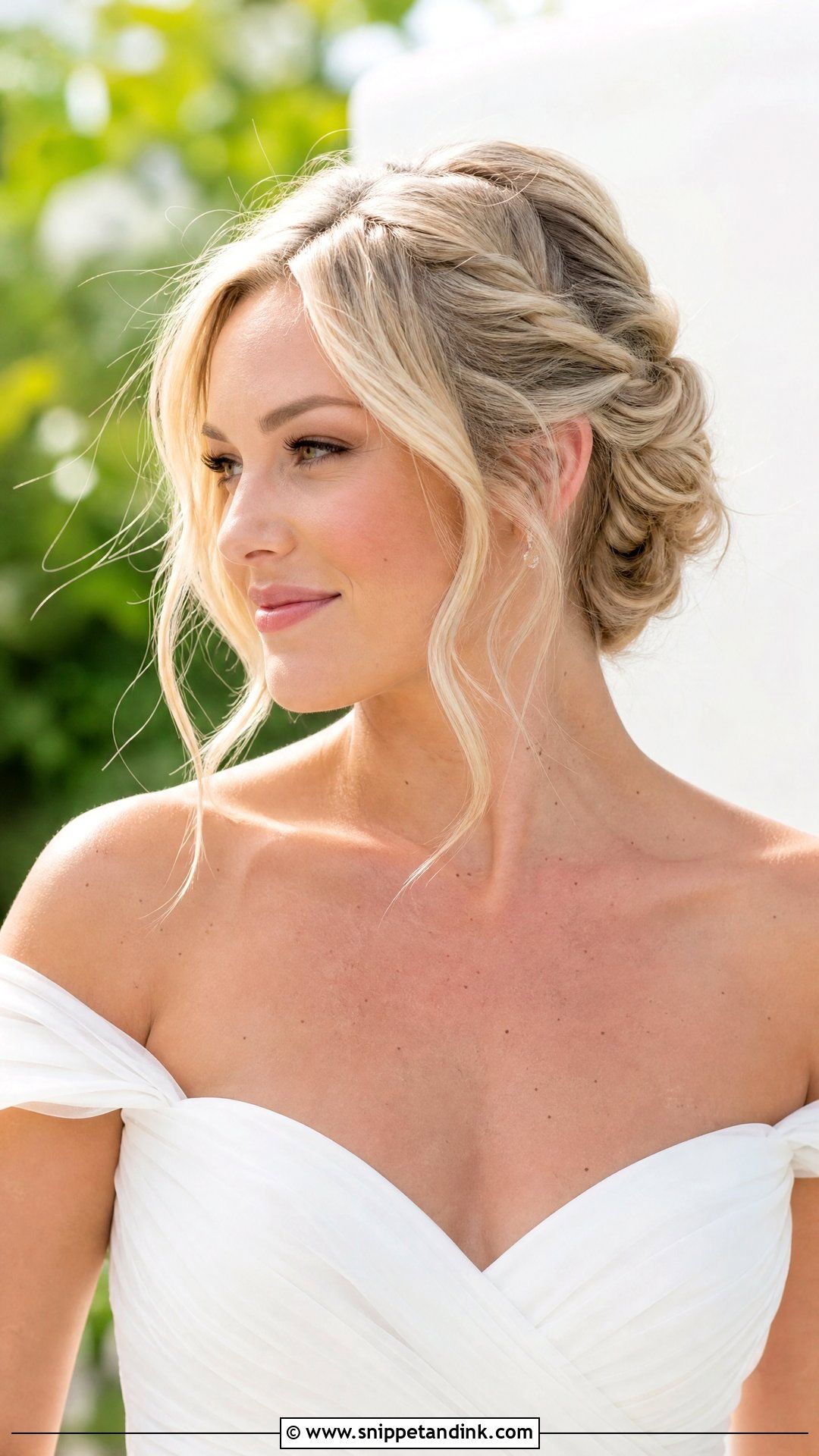 Short Blonde Updo With Twisted Sides - Snippet and Ink - 20 Short Blonde Wedding Hair Ideas
