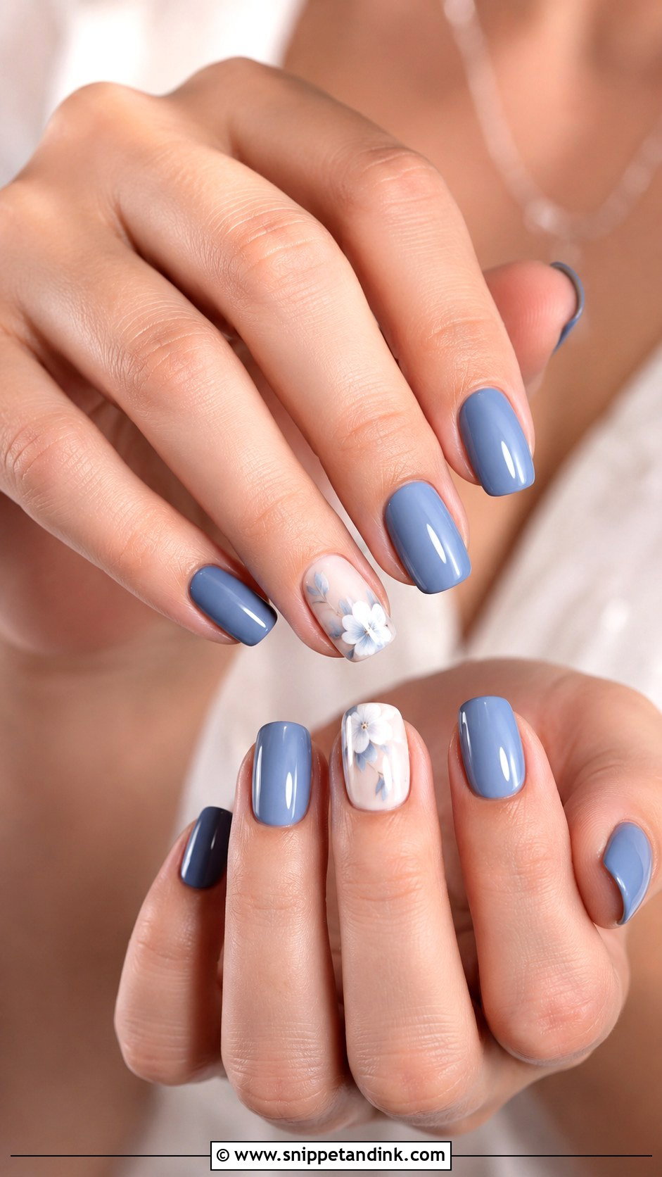 Short Blue Wedding Nails - Snippet and Ink - 30 Blue Wedding Nails