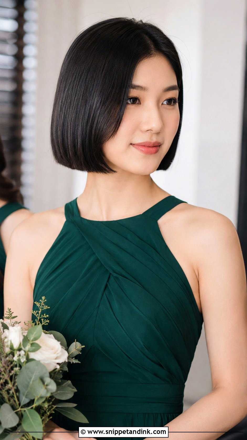 Short Blunt Bob Bridesmaid Hairstyle - Snippet and Ink - 20 Short Hairstyles for Wedding Bridesmaid