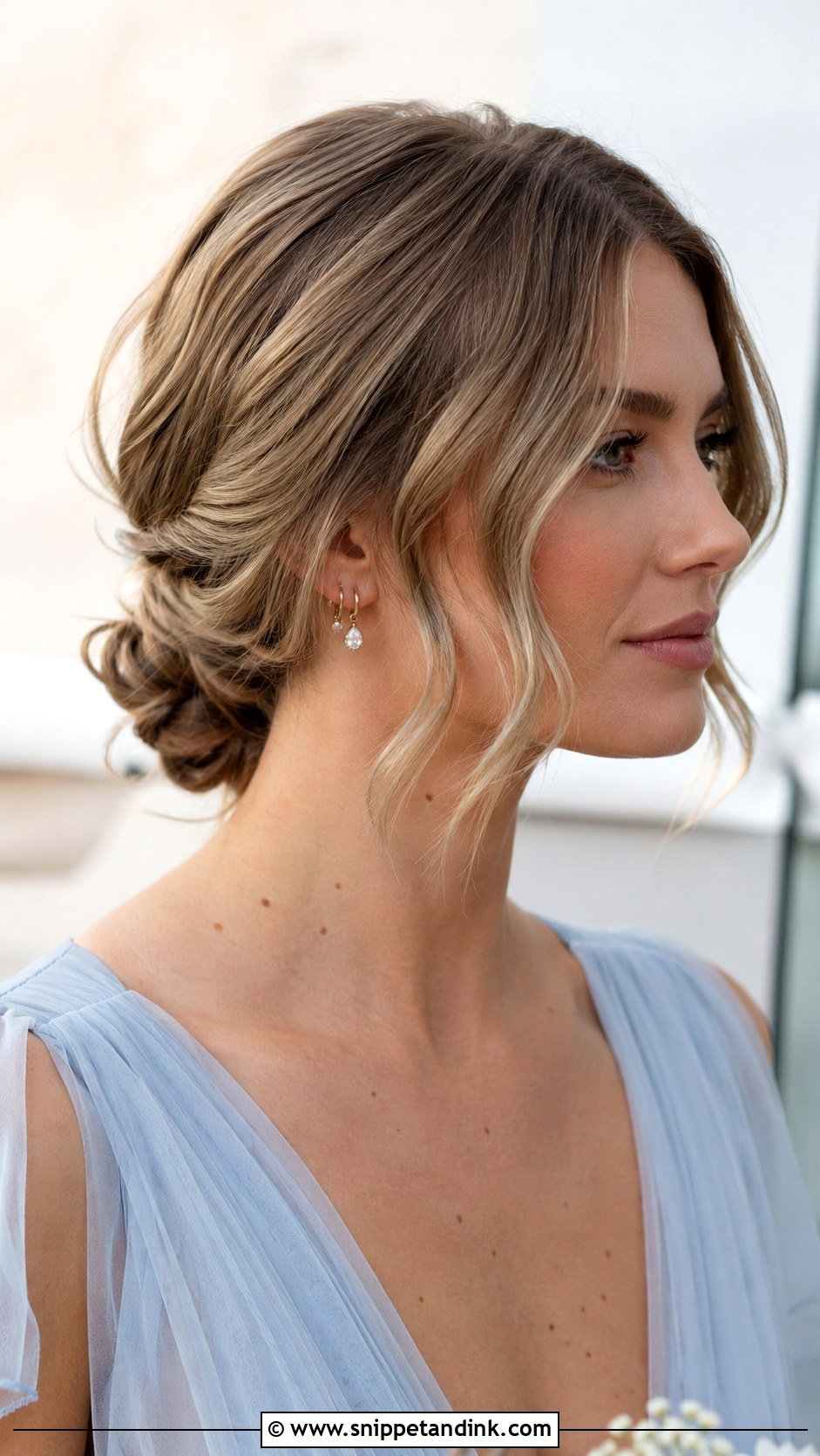 Short Bob Low Bun Bridesmaid Hair - Snippet and Ink - 20 Short Hair Bridesmaid Hairstyles Updo Low Buns
