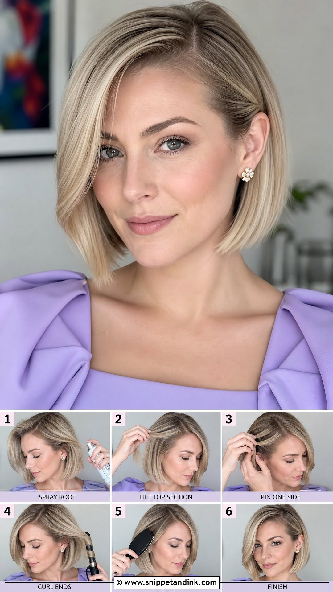 Short Bob Wedding Guest Hairstyle Tutorial - Snippet and Ink - 20 Wedding Guest Hairstyles Tutorial