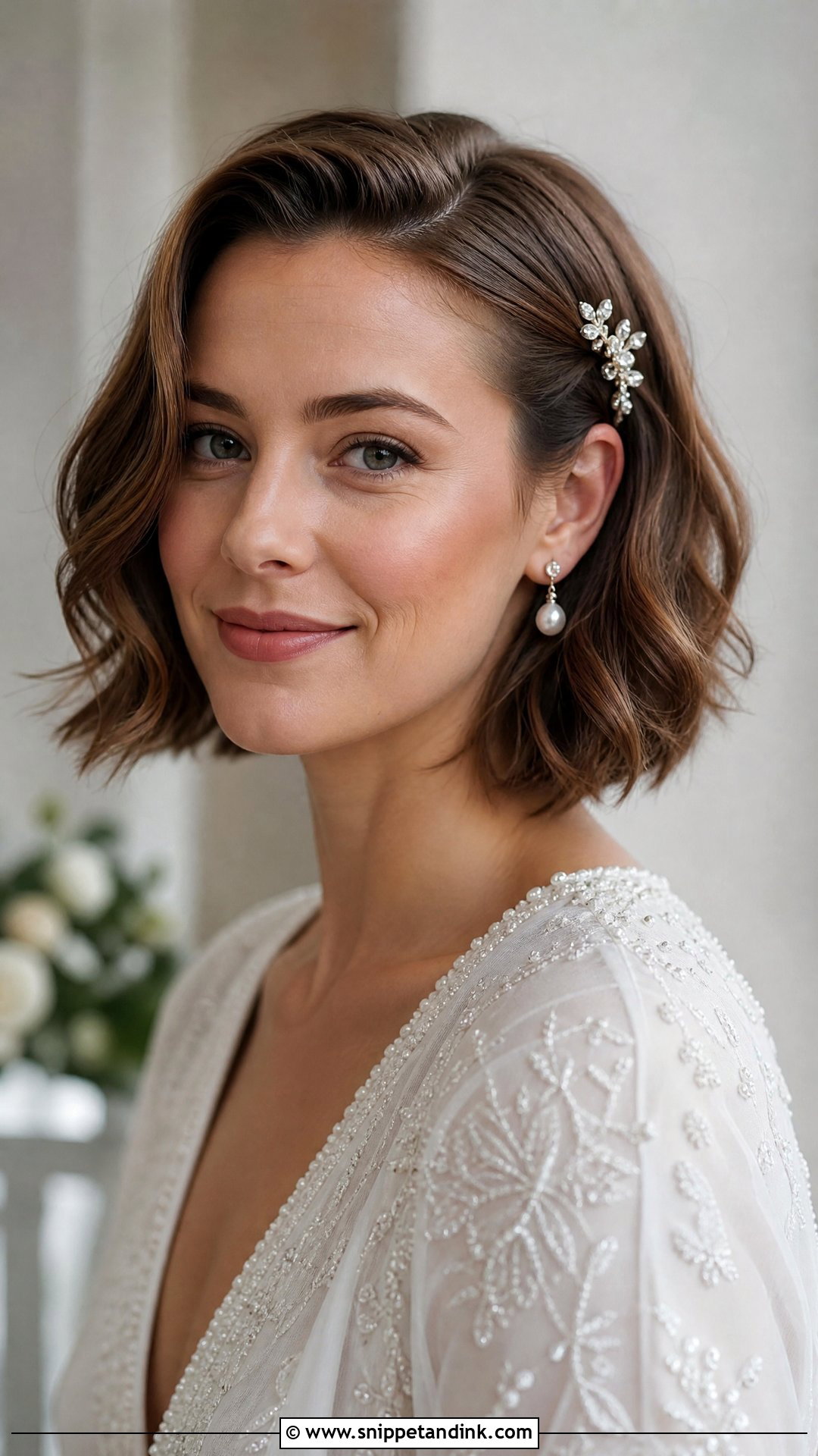 Short Bob Wedding Hairstyle - Snippet and Ink - 15 Cute Hairstyles for Short Hair for Wedding