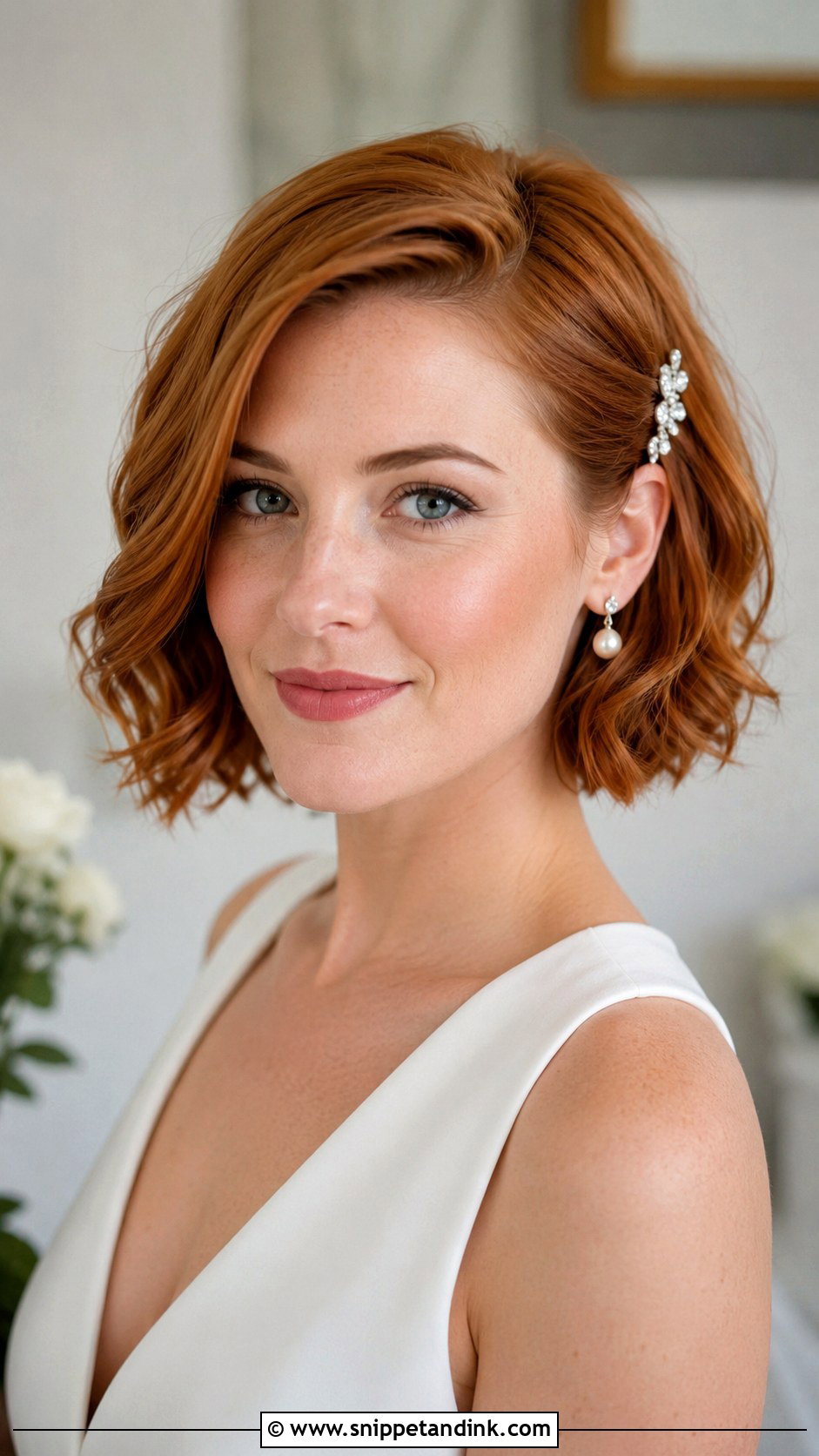 Short Bob Wedding Hairstyle - Snippet and Ink - 15 Rambut Pengantin Wedding Hairstyles
