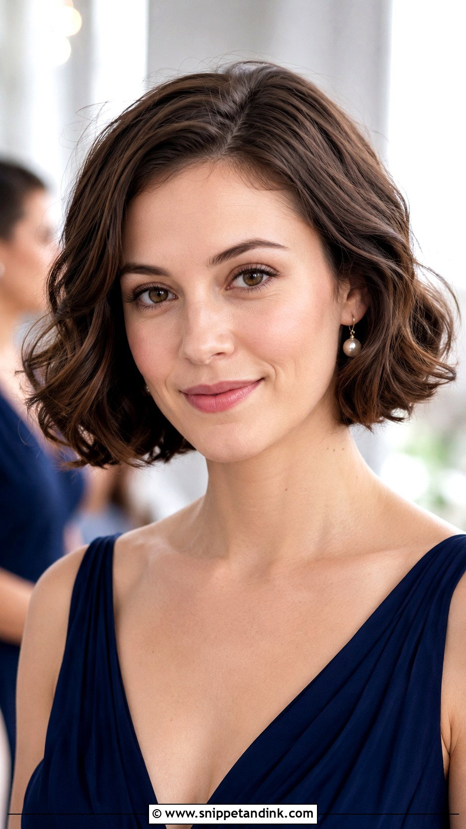 Short Bob With Soft Curls Bridesmaid Hair - Snippet and Ink - 20 Bridesmaid Hair Short Length Ideas