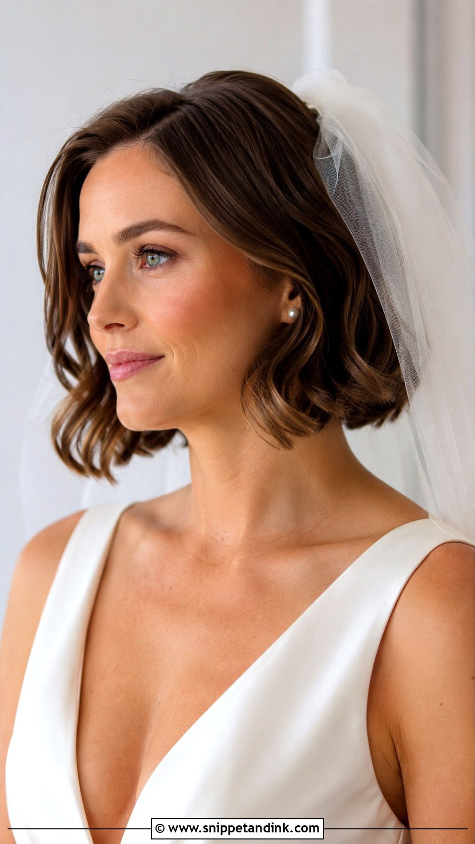 Short Bob With Veil For Brides - Snippet and Ink - 15 Short Hair Styles for Brides