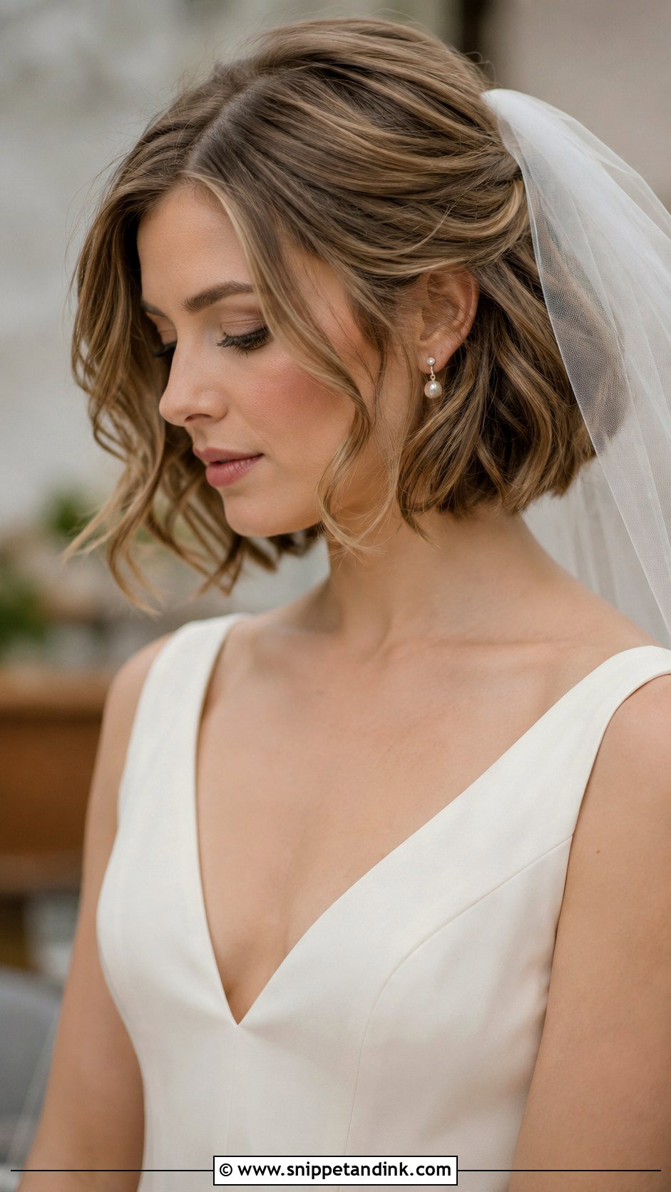 Short Bob With Veil For Wedding - Snippet and Ink - 15 Short Hair Designs for Wedding Ideas
