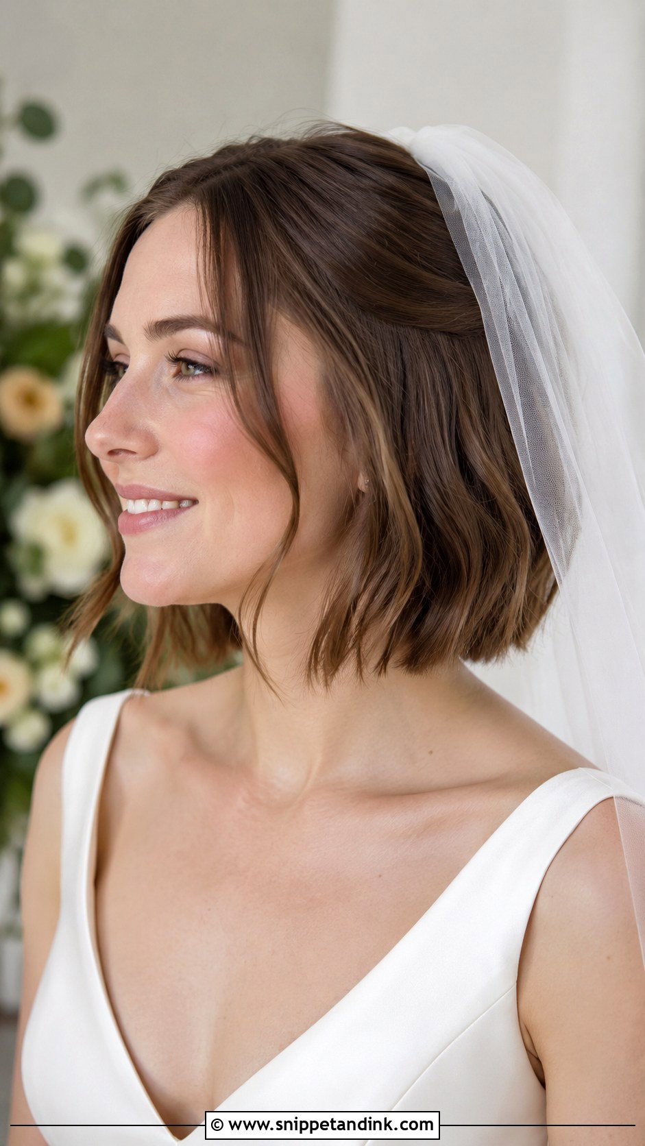 Short Bob With Veil Wedding Hair - Snippet and Ink - 15 Hairstyles for Short Hair for a Wedding