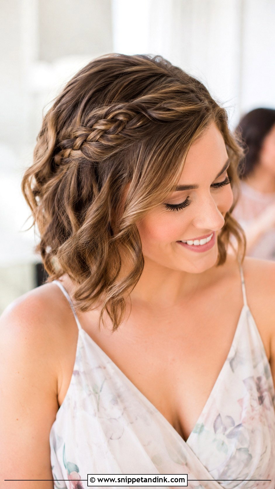 Short Braided Bob Bridesmaid Hairstyle - Snippet and Ink - 20 Short Hairstyles for Wedding Bridesmaid