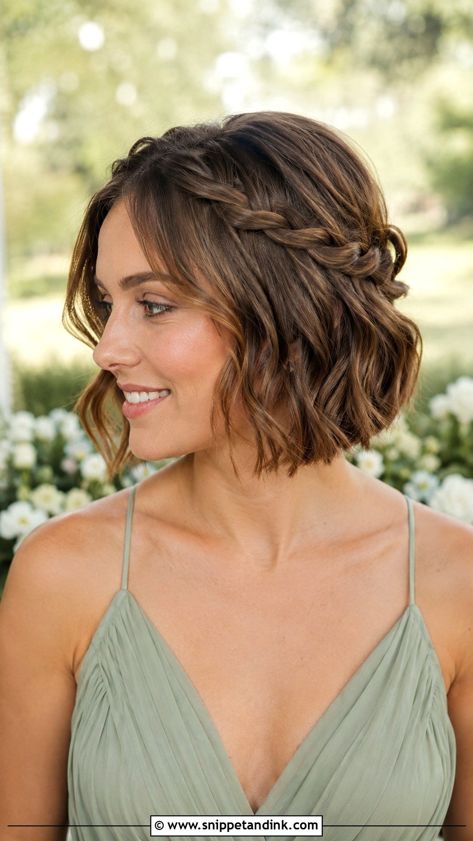 Short Braided Bob Wedding Hair - Snippet and Ink - 15 Hairstyles for Short Hair for a Wedding