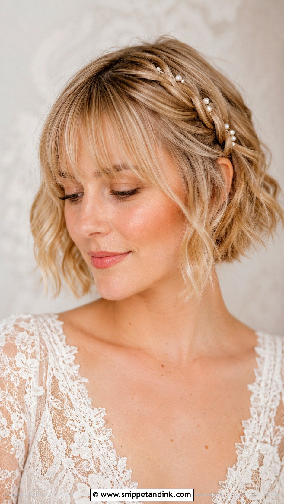 Short Braided Bridal Hair With Bangs - Snippet and Ink - 15 Short Bridal Hair with Bangs