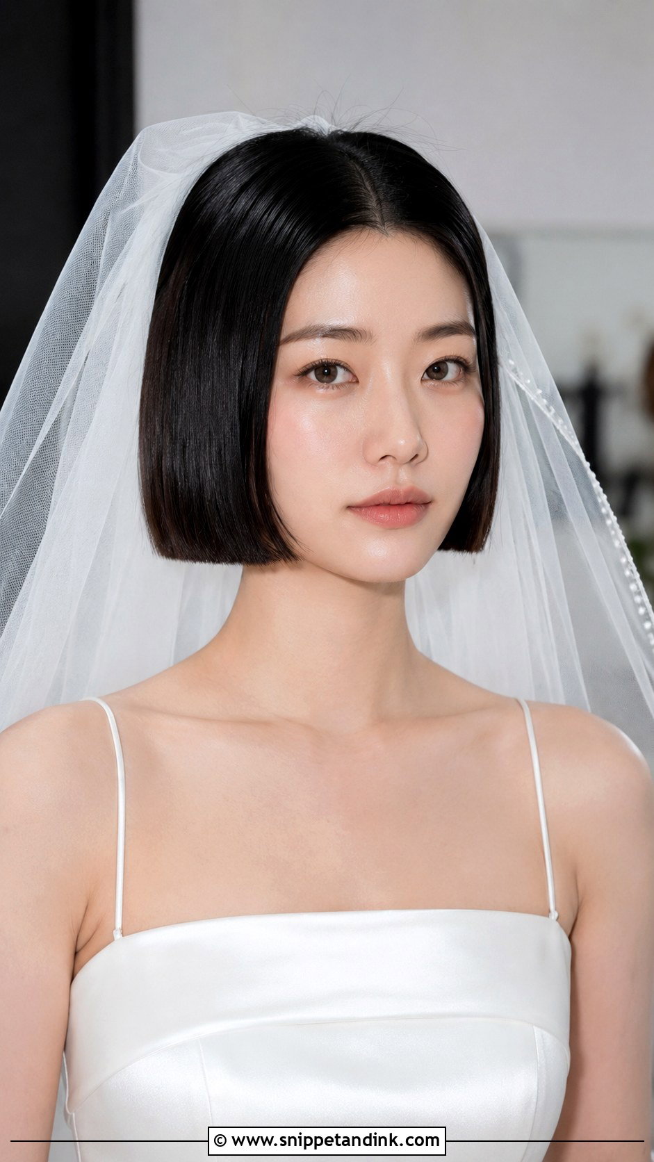 Short Bridal Blunt Bob - Snippet and Ink - 15 Short Hairstyle Bride Wedding Ideas