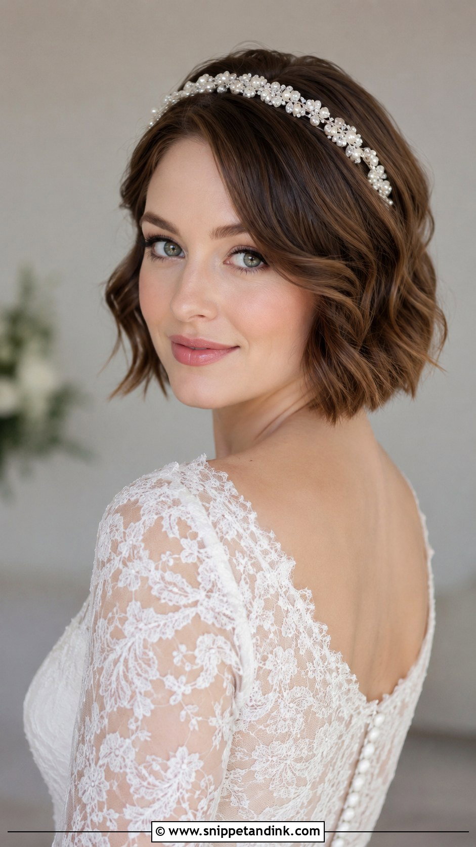 Short Bridal Bob With Headband - Snippet and Ink - 25 Short Bridal Hairstyles