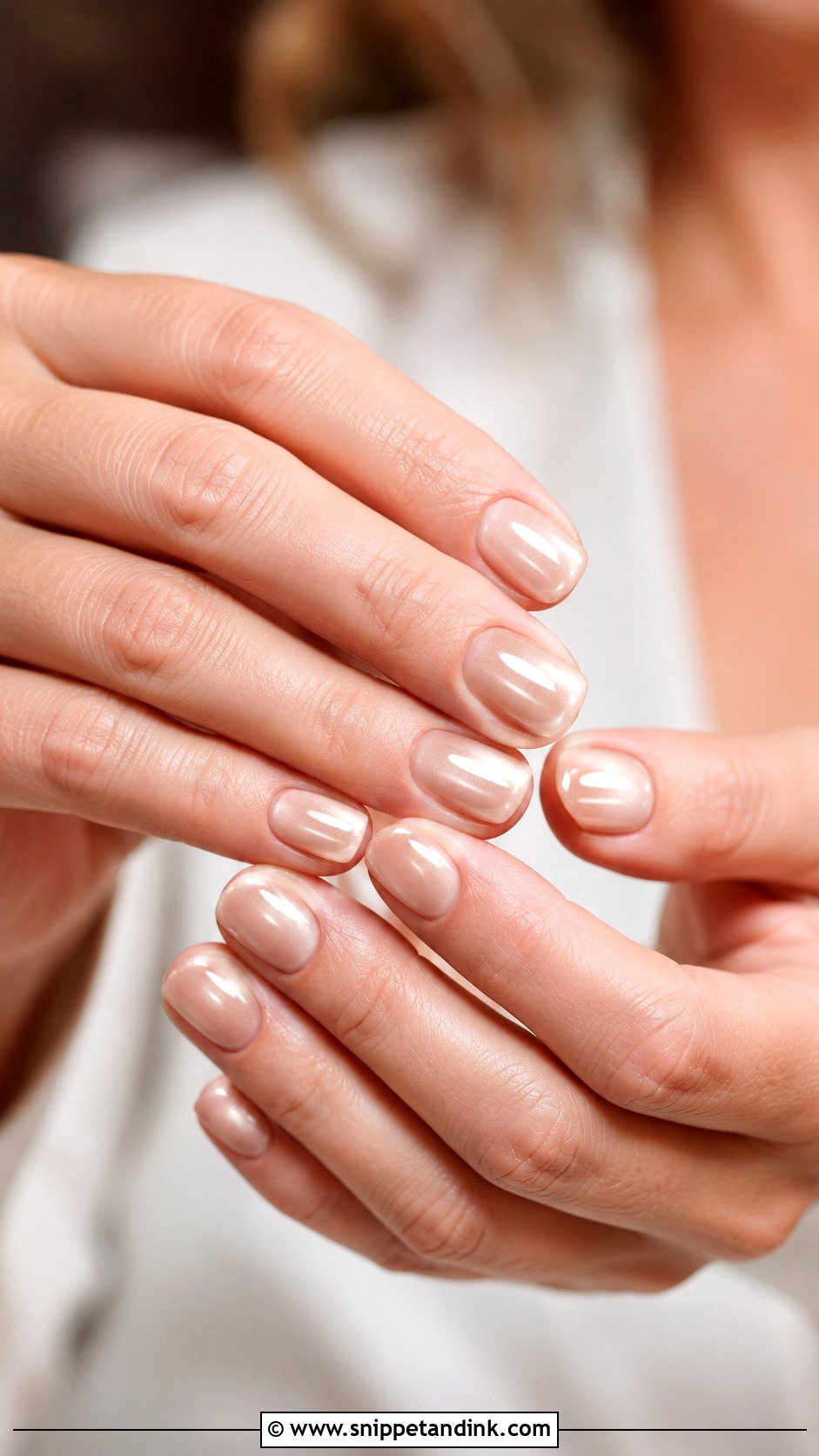Short Bridal Champagne Nails - Snippet and Ink - 30 Short Bridal Wedding Nails