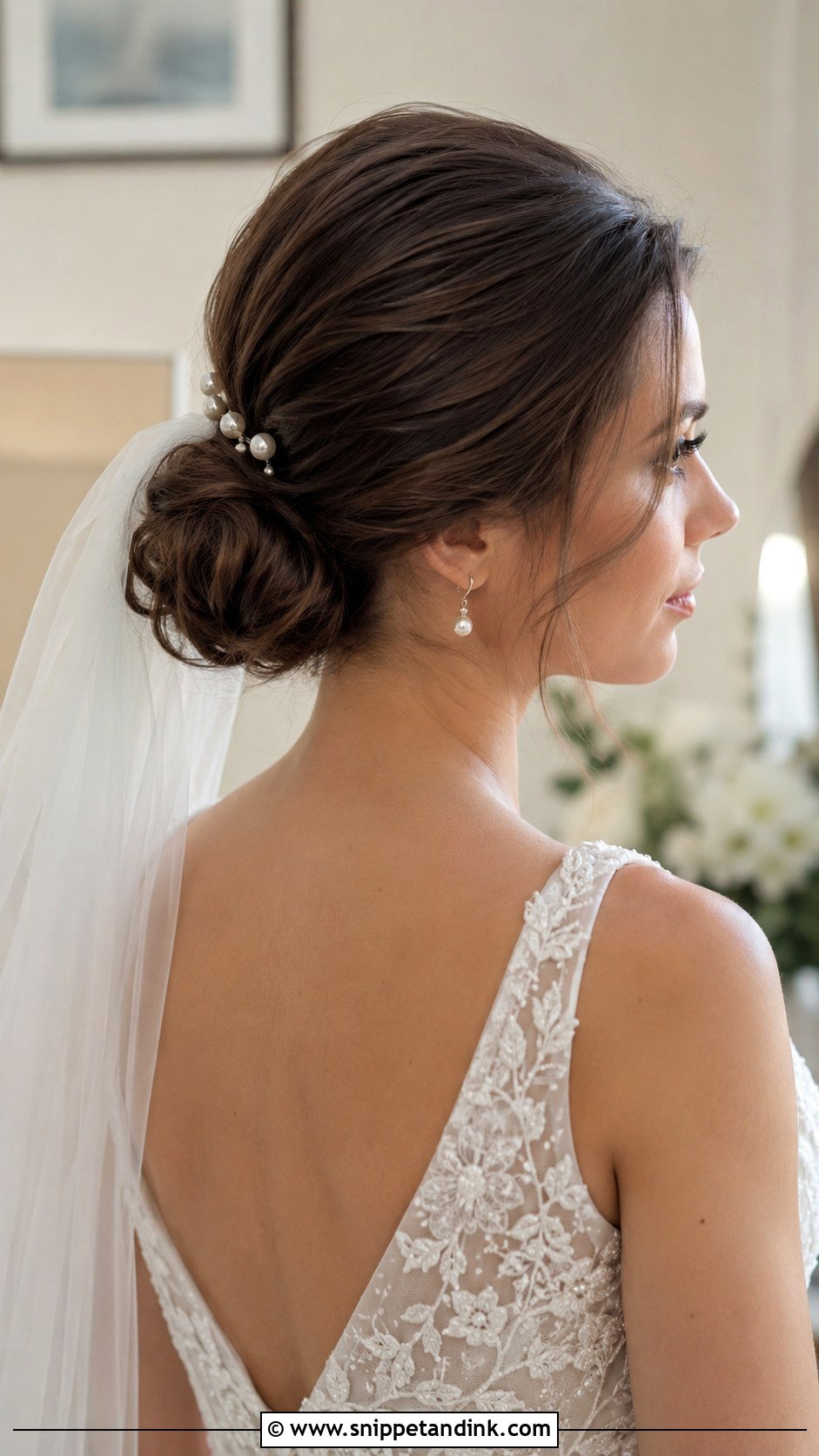 Short Bridal Chignon - Snippet and Ink - 25 Short Bridal Hairstyles