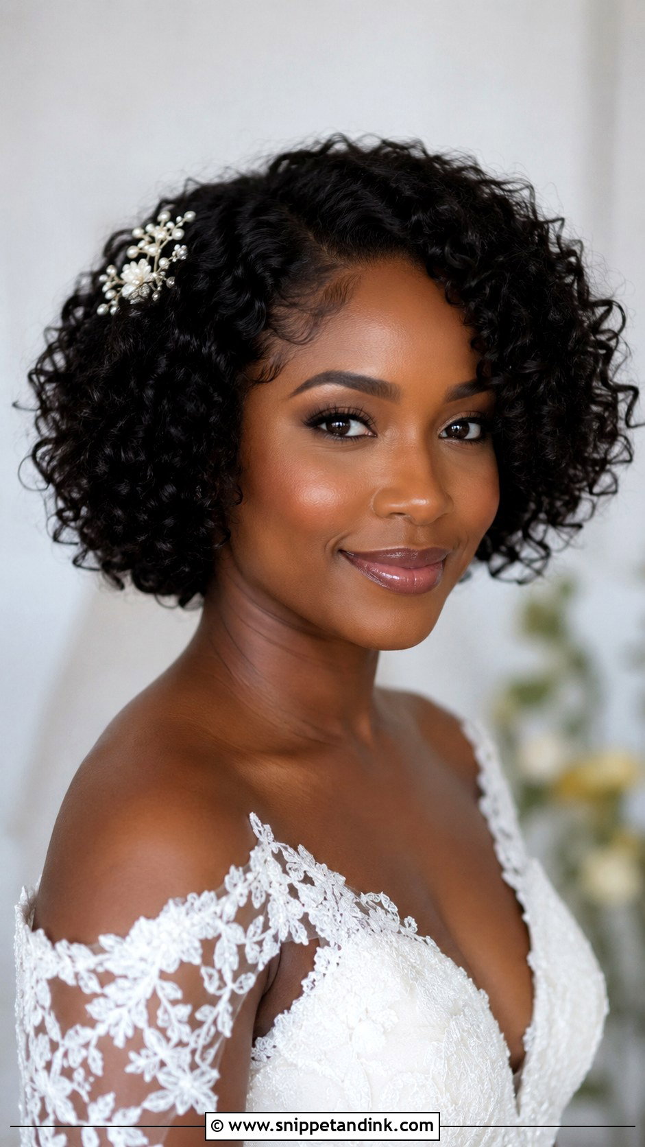 Short Bridal Curly Bob - Snippet and Ink - 15 Simple Bridal Hairstyles for Short Hair
