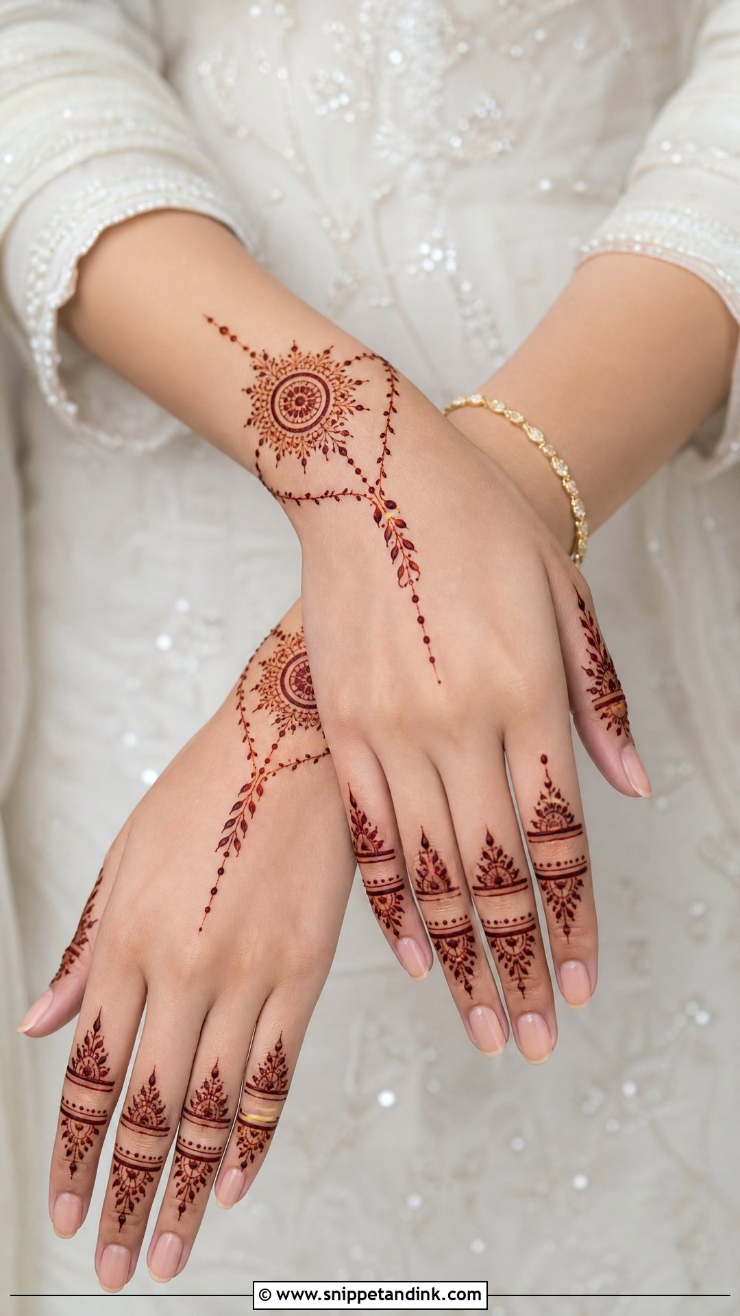 Short Bridal Finger Mehndi Design - Snippet and Ink - 20 Short Bridal Mehndi Designs