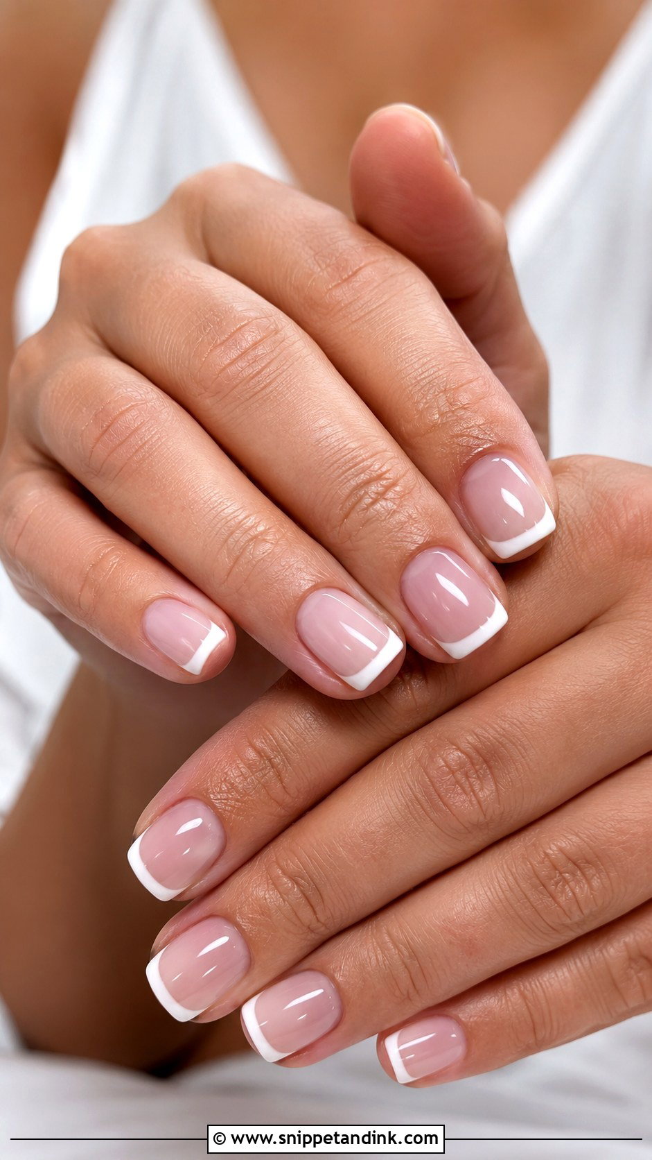 Short Bridal French Nails - Snippet and Ink - 30 Short Bridal Wedding Nails