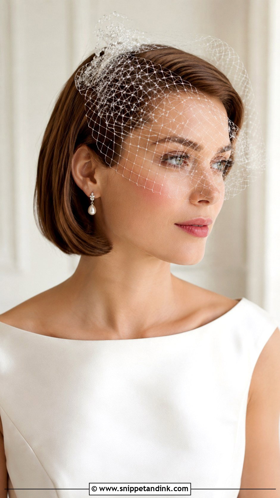 Short Bridal Hair With Birdcage Veil - Snippet and Ink - 15 Simple Bridal Hairstyles for Short Hair