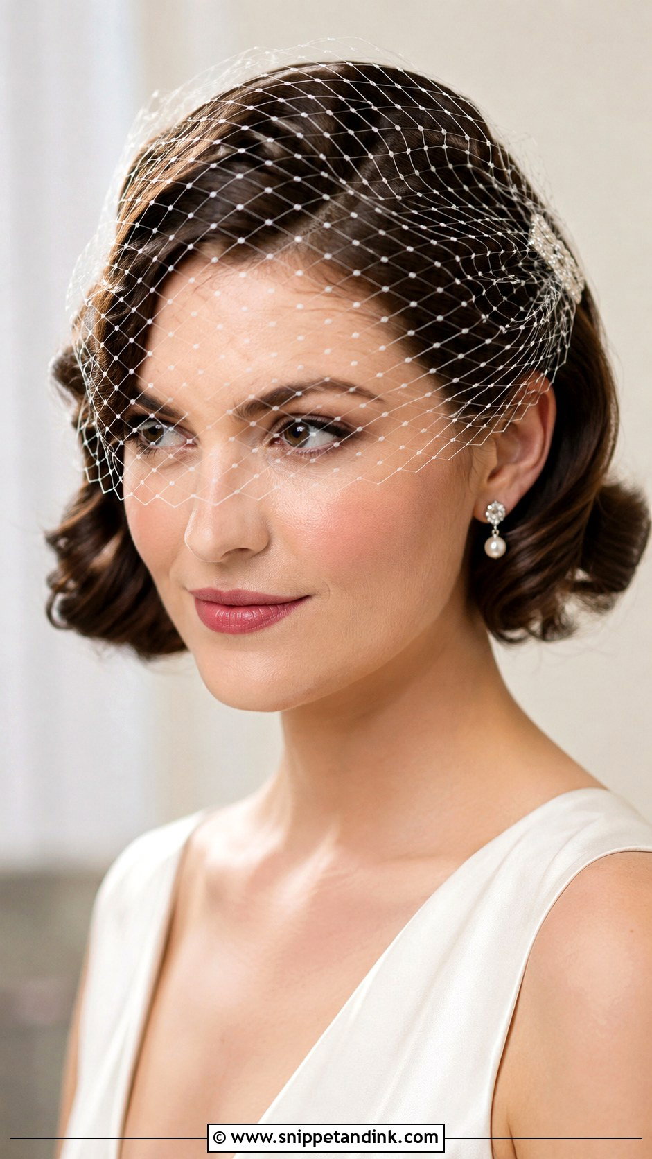 Short Bridal Hair With Birdcage Veil - Snippet and Ink - 15 Short Hairstyle Bride Wedding Ideas