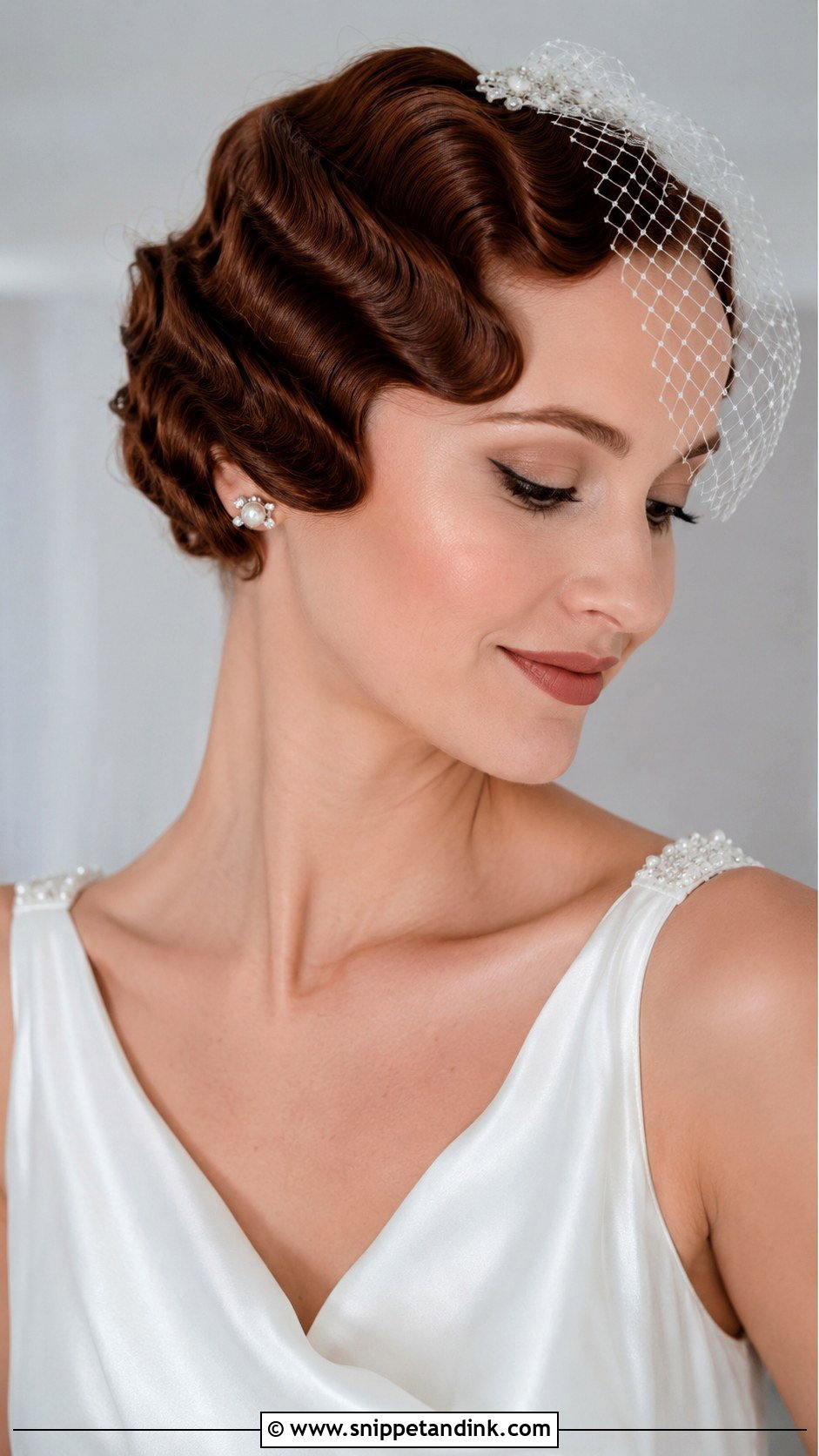 Short Bridal Hair With Finger Waves - Snippet and Ink - 15 Short Hairstyle Bride Wedding Ideas