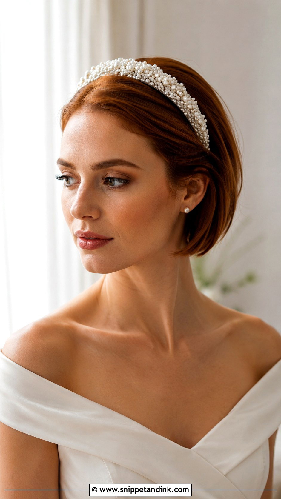 Short Bridal Hair With Headband - Snippet and Ink - 15 Simple Bridal Hairstyles for Short Hair