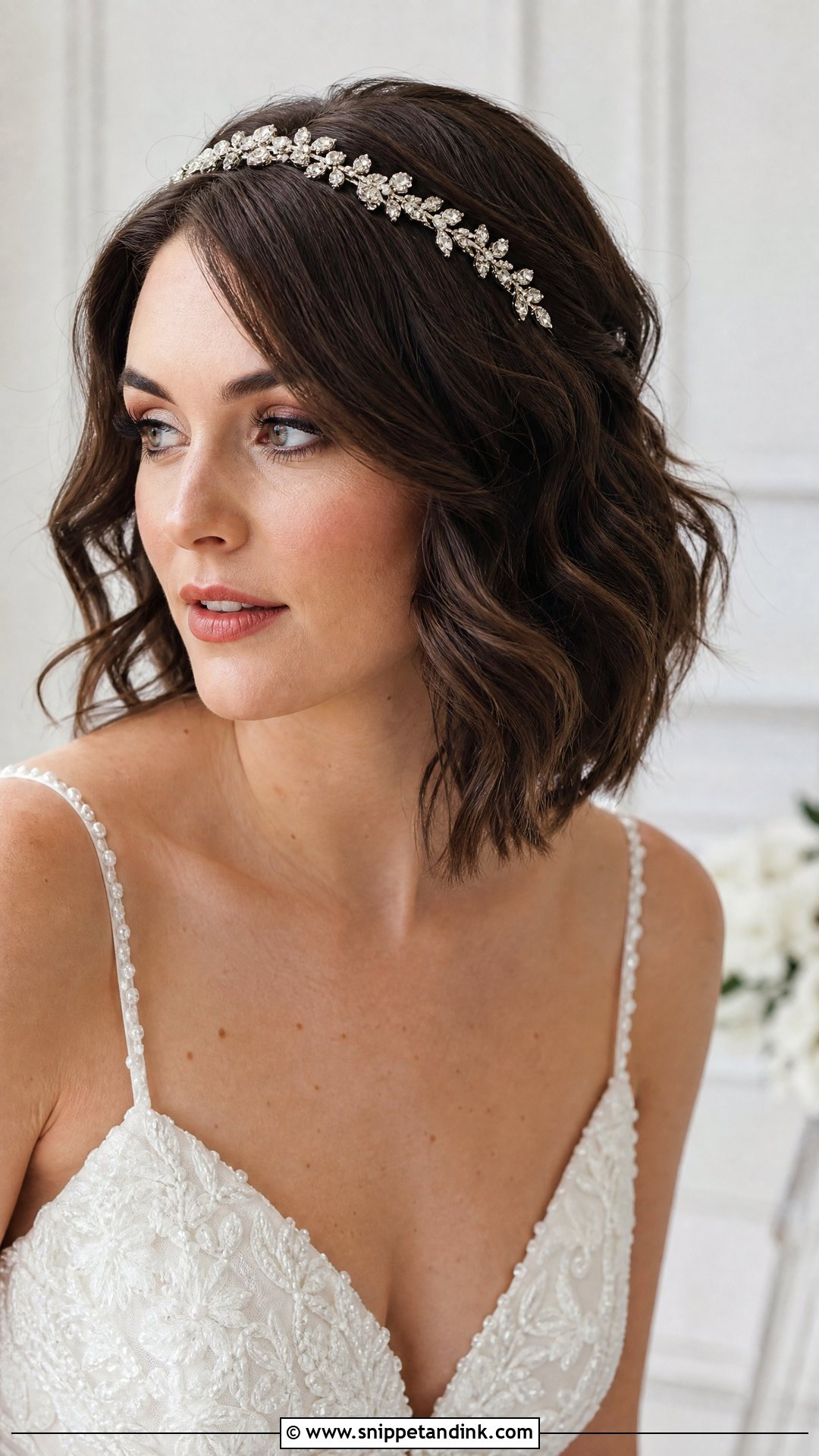 Short Bridal Hair With Headband - Snippet and Ink - 30 Short Bridal Hair Ideas