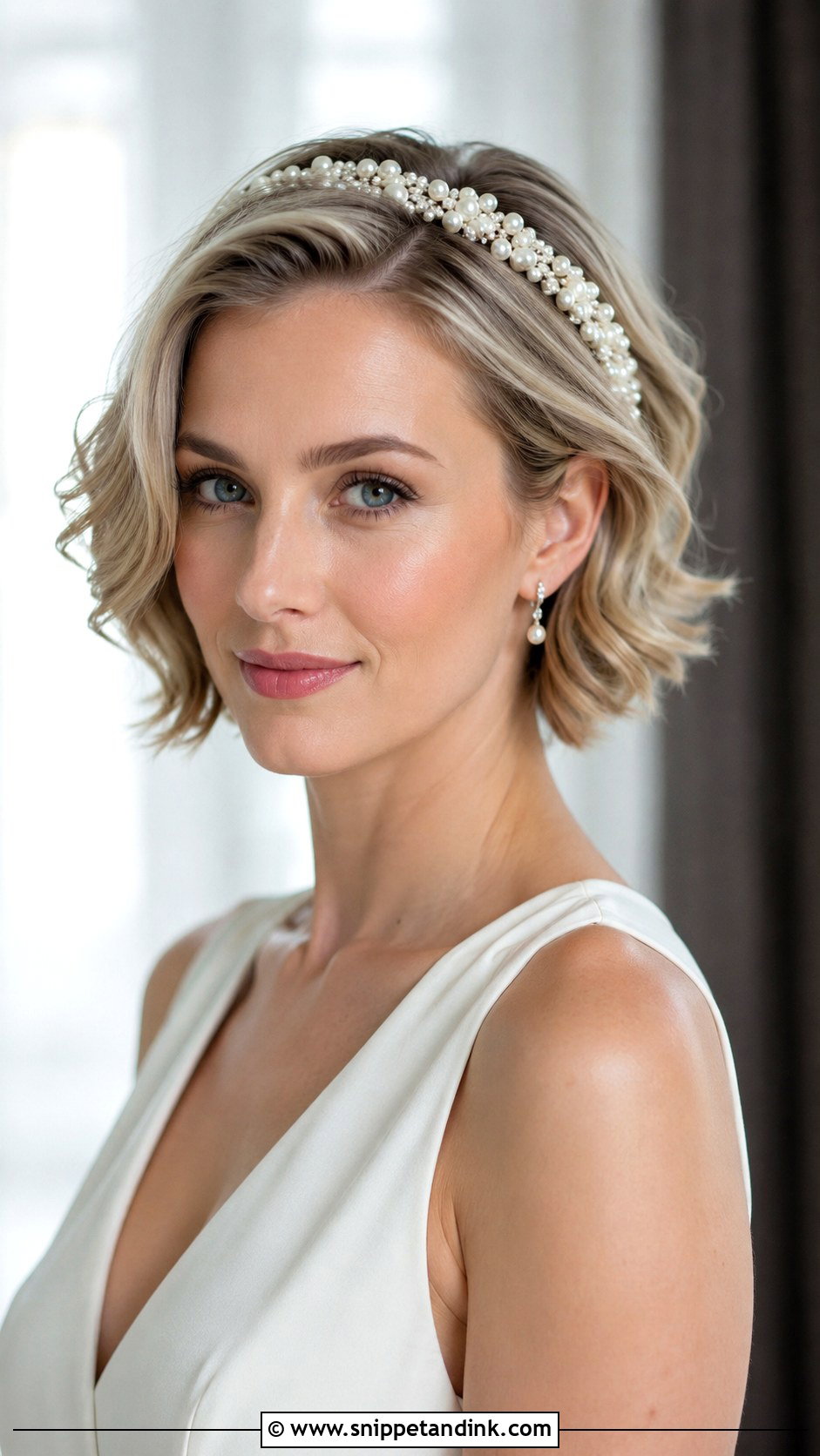 Short Bridal Hair With Headband - Snippet and Ink - 15 Short Hairstyle Bride Wedding Ideas