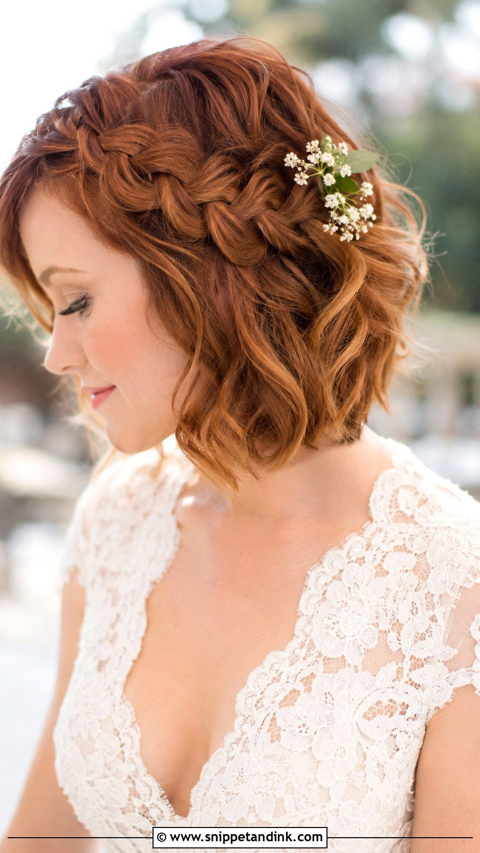 Short Bridal Hair With Side Braid - Snippet and Ink - 25 Short Bridal Hairstyles