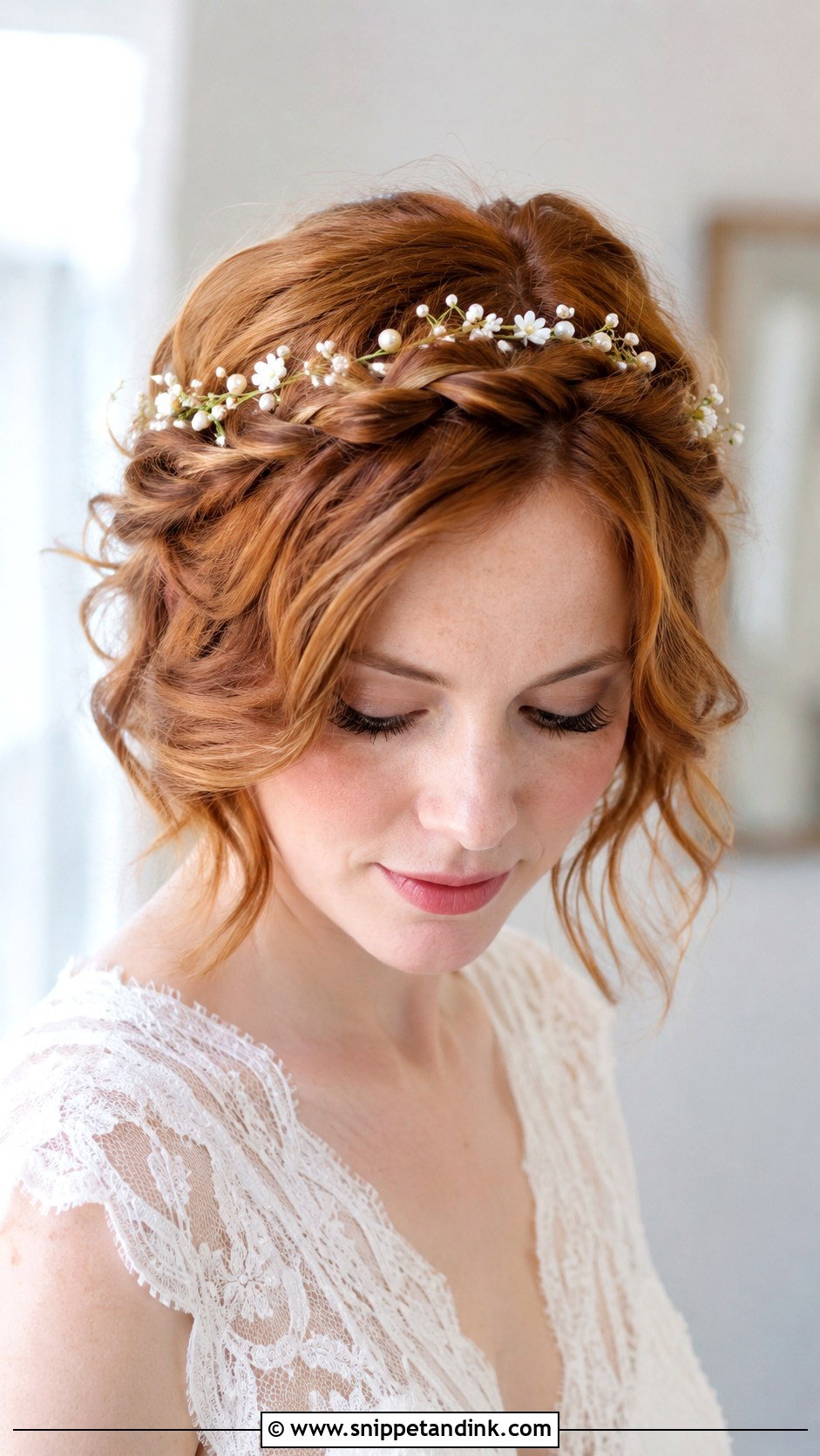 Short Bridal Hair With Twisted Crown - Snippet and Ink - 25 Short Bridal Hairstyles