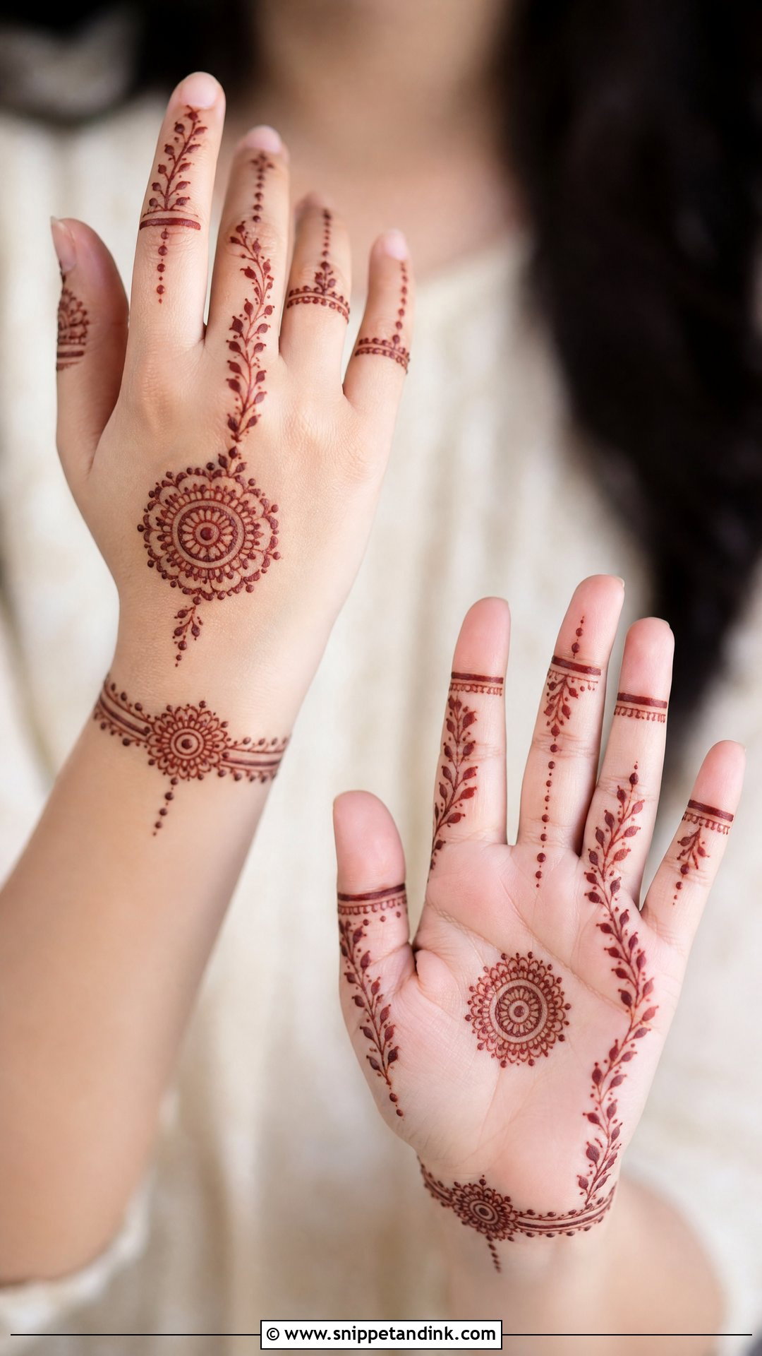 Short Bridal Minimal Mehndi Design - Snippet and Ink - 20 Short Bridal Mehndi Designs
