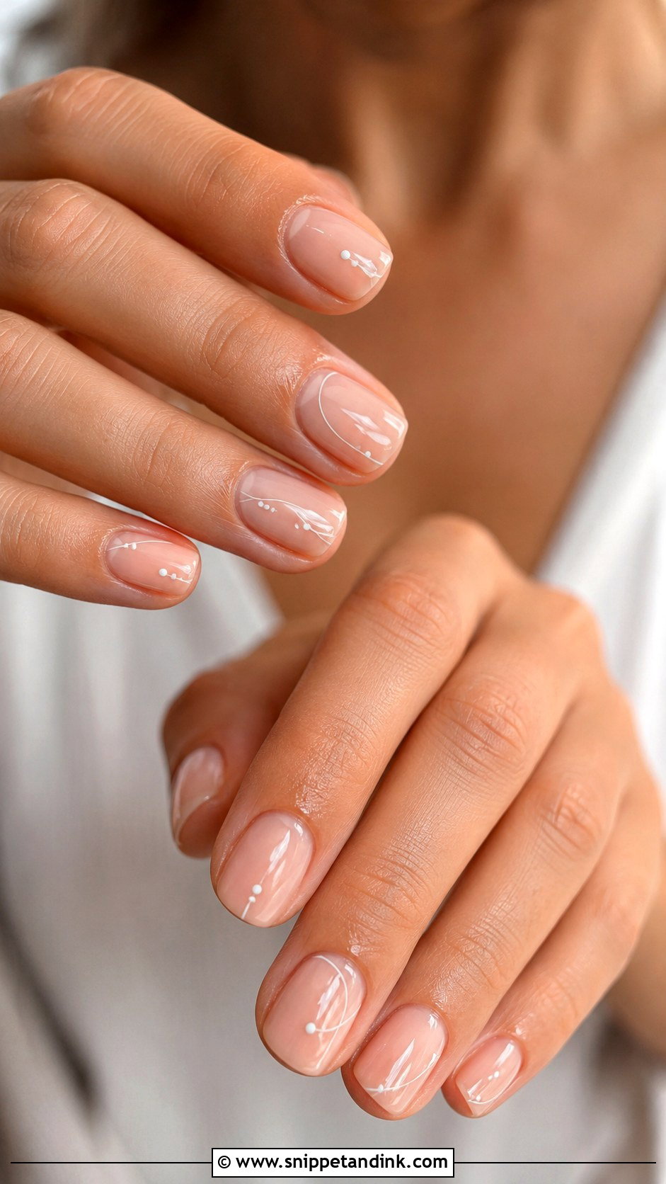 Short Bridal Minimal Nails - Snippet and Ink - 30 Short Bridal Wedding Nails