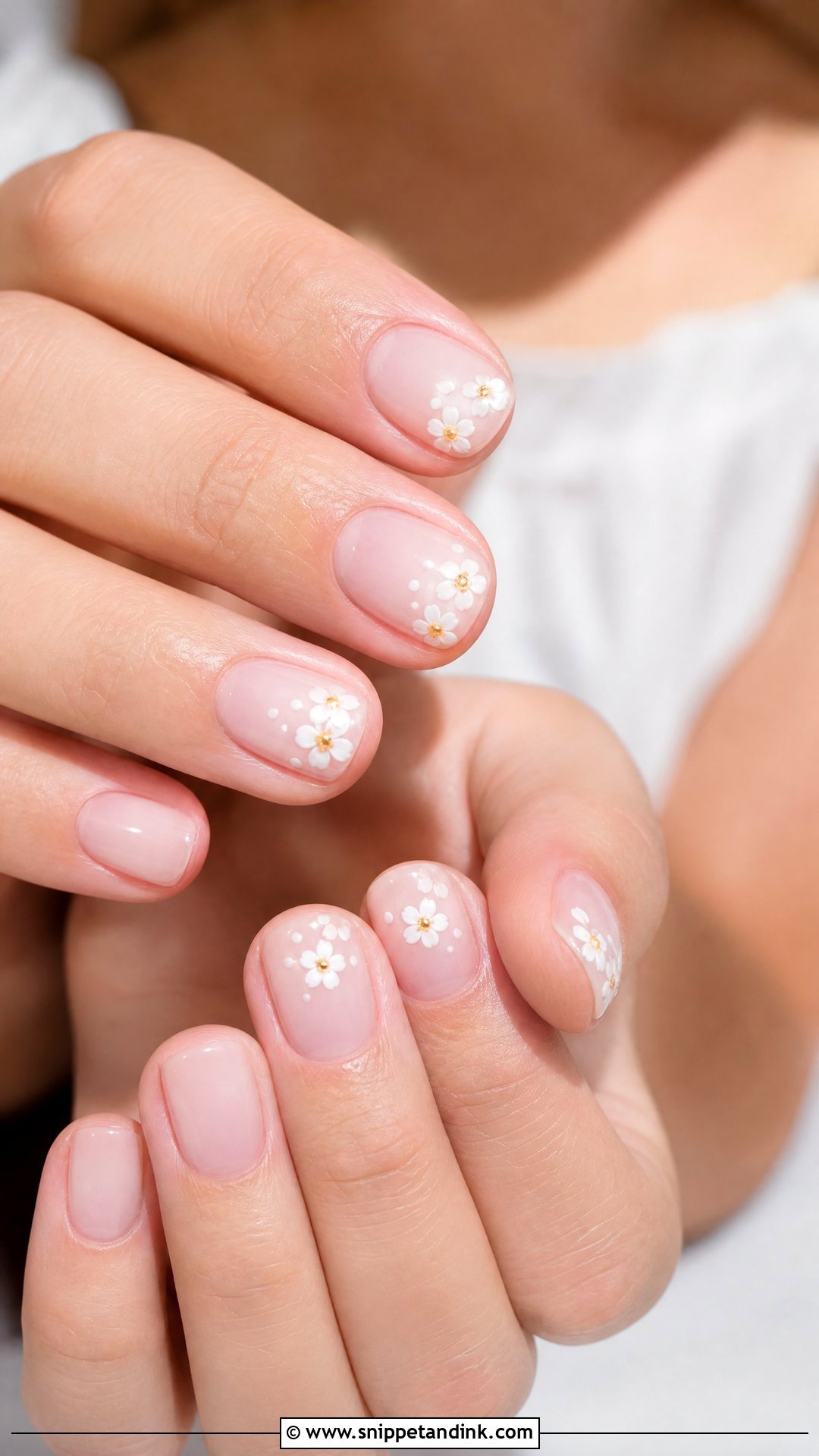 Short Bridal Nails - Snippet and Ink - 25 Wedding Nail Art for Bride Ideas