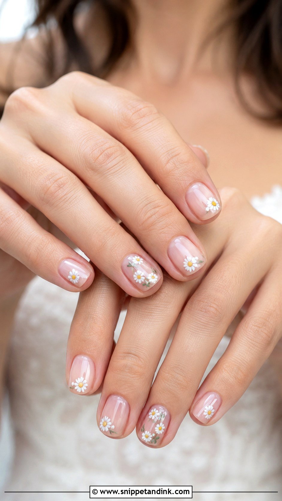 Short Bridal Nails With Flowers - Snippet and Ink - 20 Bridal Nails with Flowers