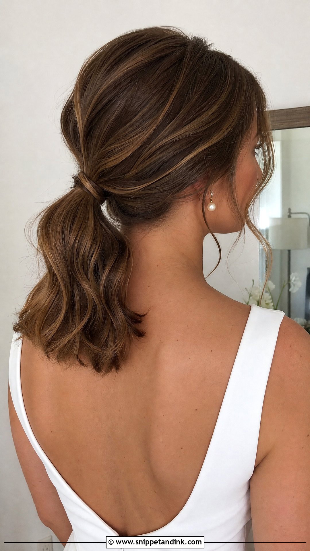 Short Bridal Ponytail - Snippet and Ink - 15 Bridal Pony Hairstyles