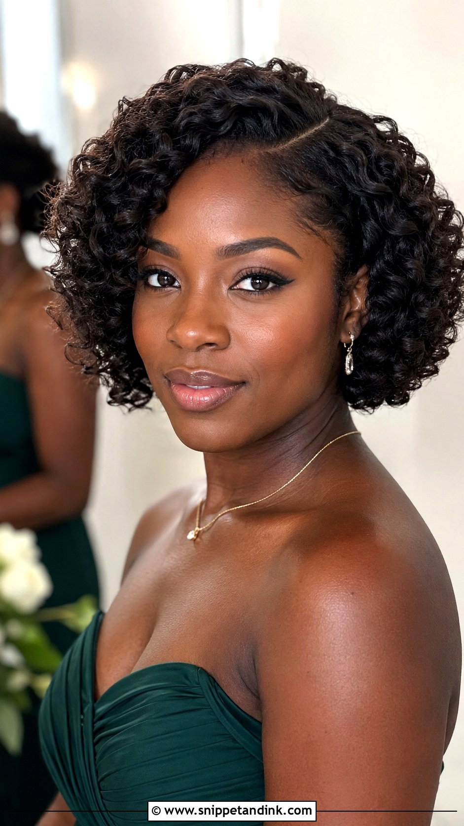 Short Bridesmaid Curly Bob - Snippet and Ink - 30 Bridesmaid Hair Short Ideas