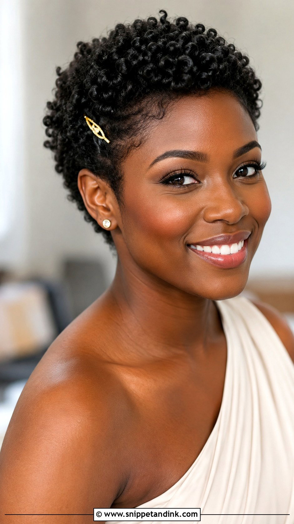 Short Bridesmaid Curly Pixie - Snippet and Ink - 25 Bridesmaid Short Hairstyles