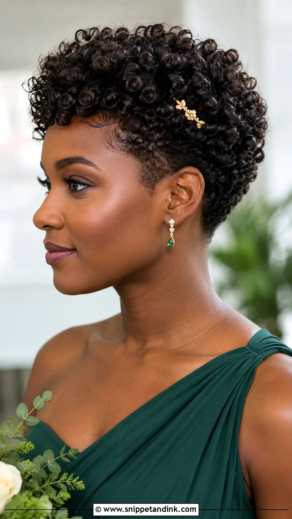 Short Bridesmaid Curly Pixie - Snippet and Ink - 20 Short Bridesmaid Hairstyle Ideas