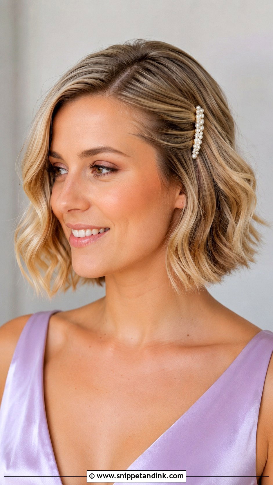 Short Bridesmaid Hair With Barrette - Snippet and Ink - 30 Bridesmaid Hair Short Ideas