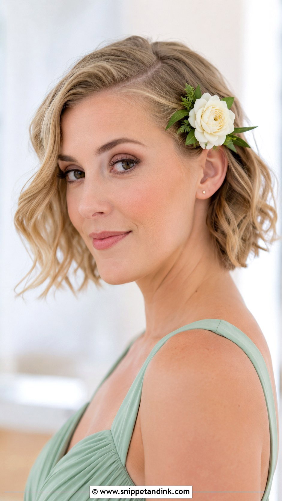 Short Bridesmaid Hair With Flowers - Snippet and Ink - 20 Bridesmaid Hairstyles with Flowers