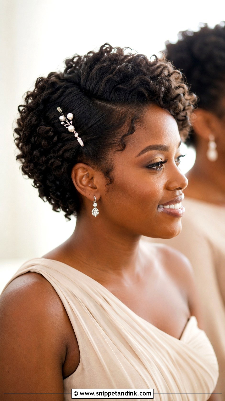 Short Bridesmaid Hair With Natural Curls - Snippet and Ink - 30 Bridesmaid Hair Short Ideas