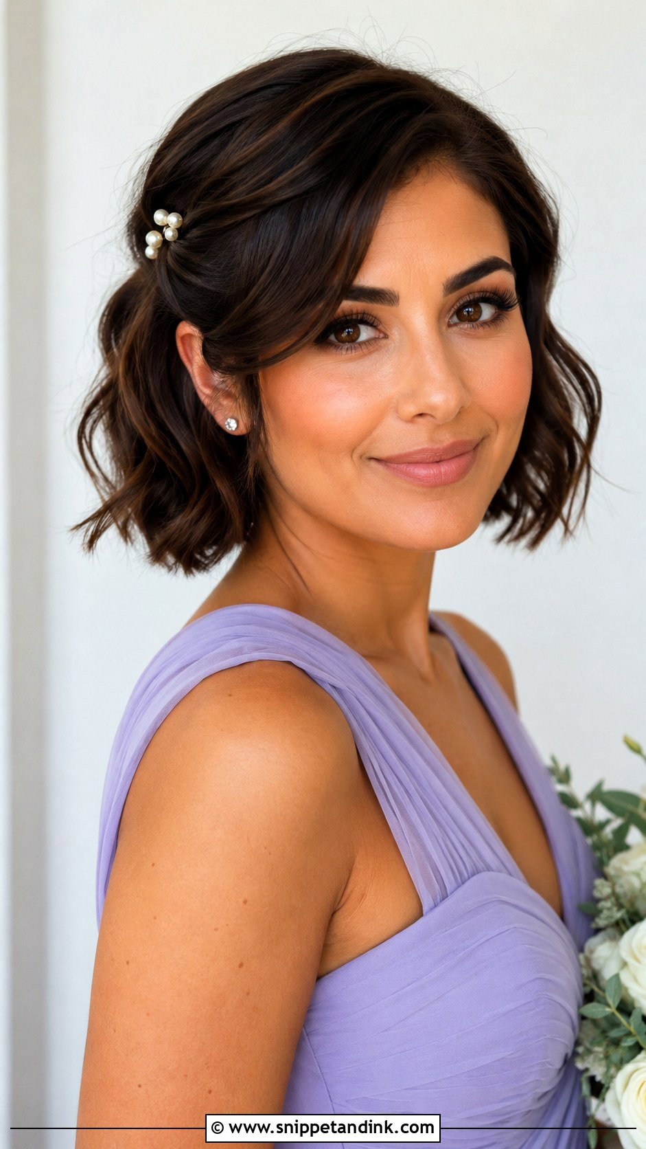Short Bridesmaid Hair With Side Tuck - Snippet and Ink - 30 Bridesmaid Hair Short Ideas