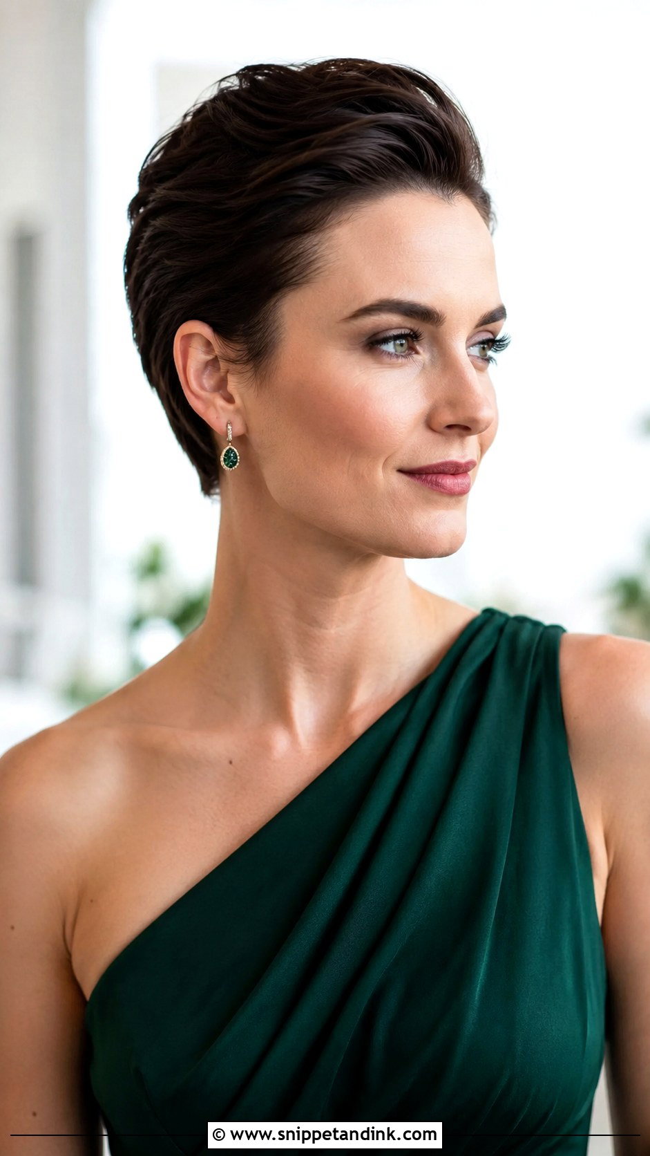 Short Bridesmaid Hair With Slicked Back Pixie - Snippet and Ink - 20 Simple Bridesmaid Hair Short Ideas