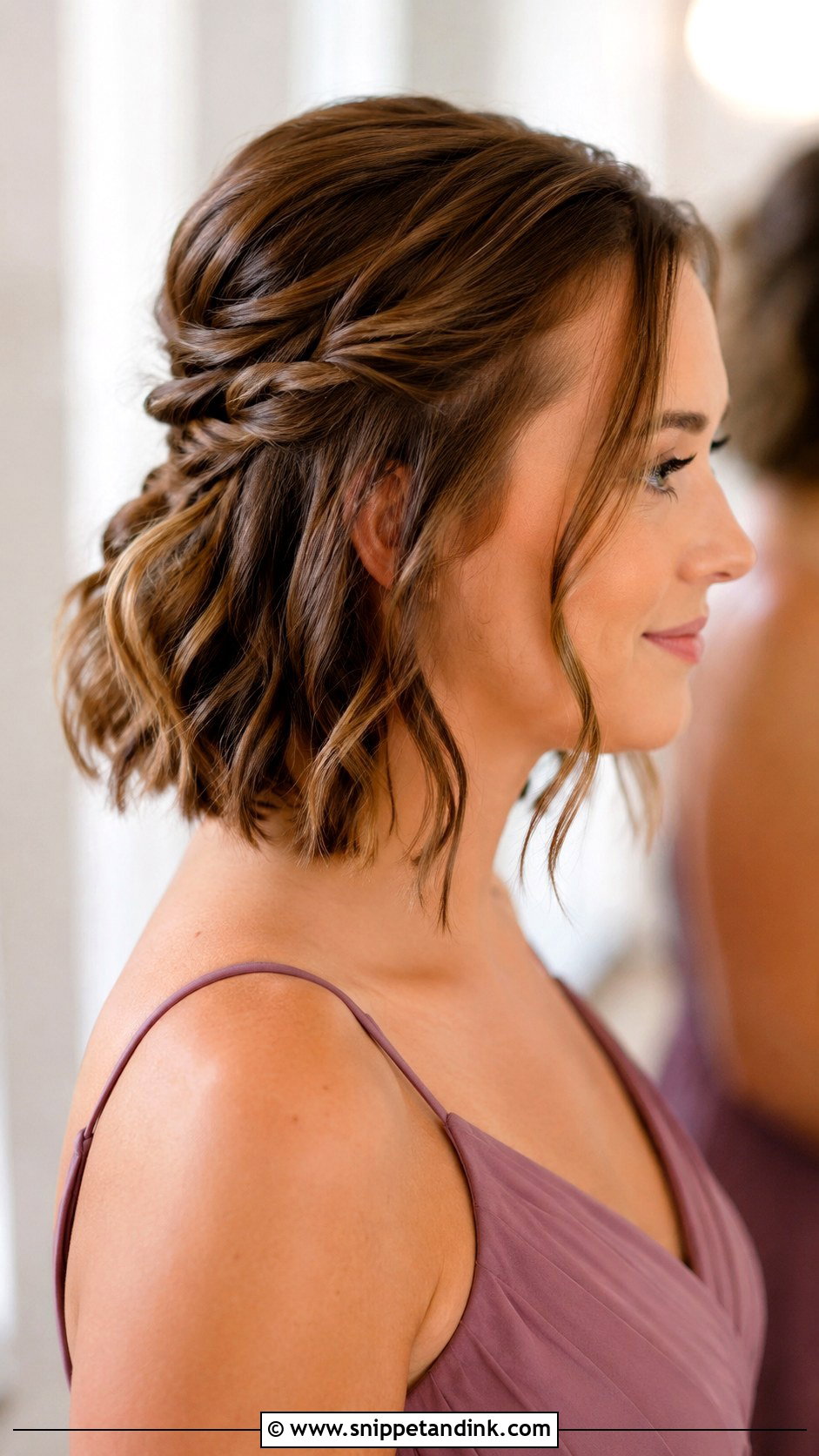 Short Bridesmaid Half Up Hair - Snippet and Ink - 30 Bridesmaid Hair Short Ideas