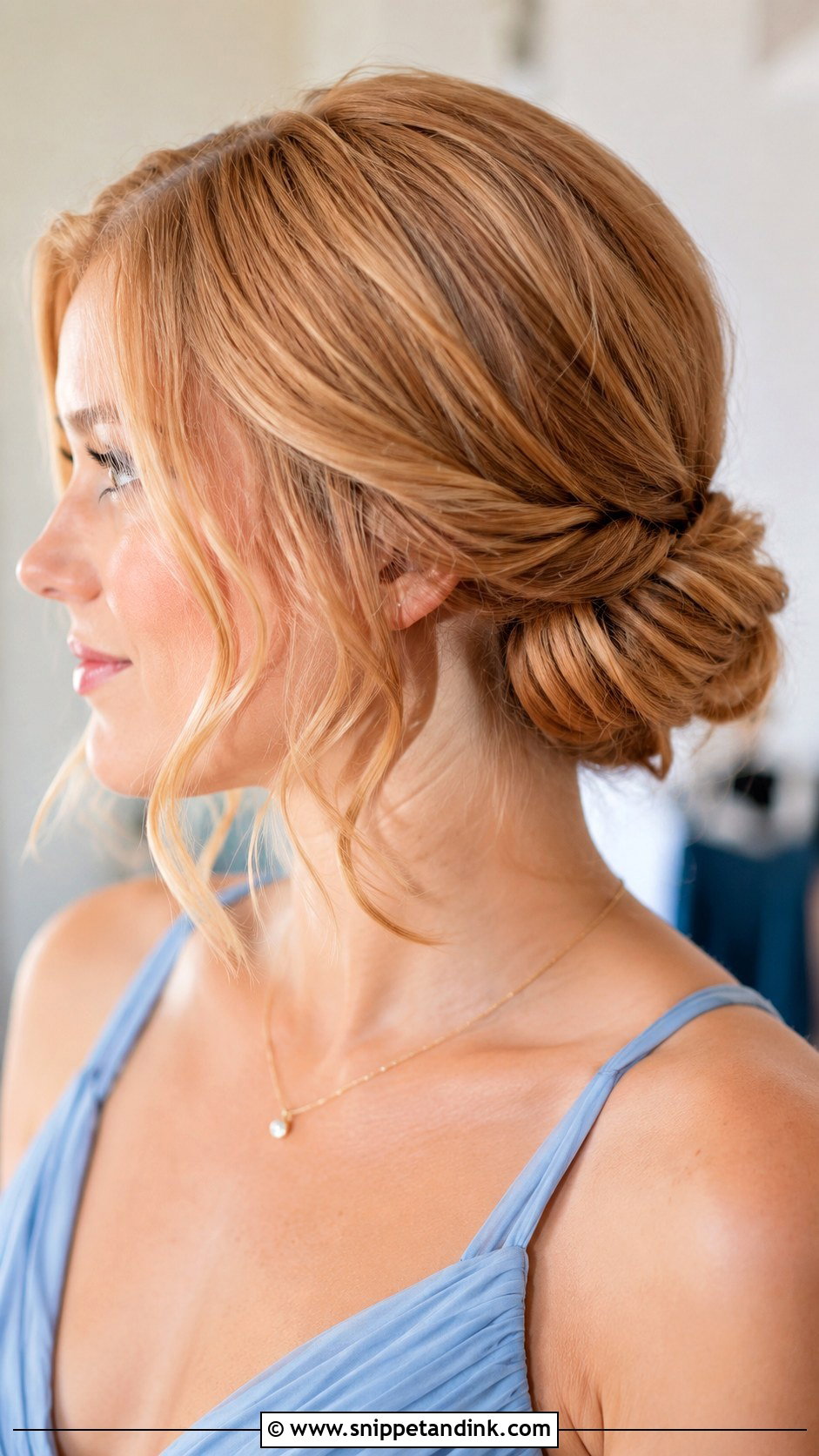Short Bridesmaid Mini Chignon - Snippet and Ink - 20 Short Bridesmaid Hairstyle Ideas